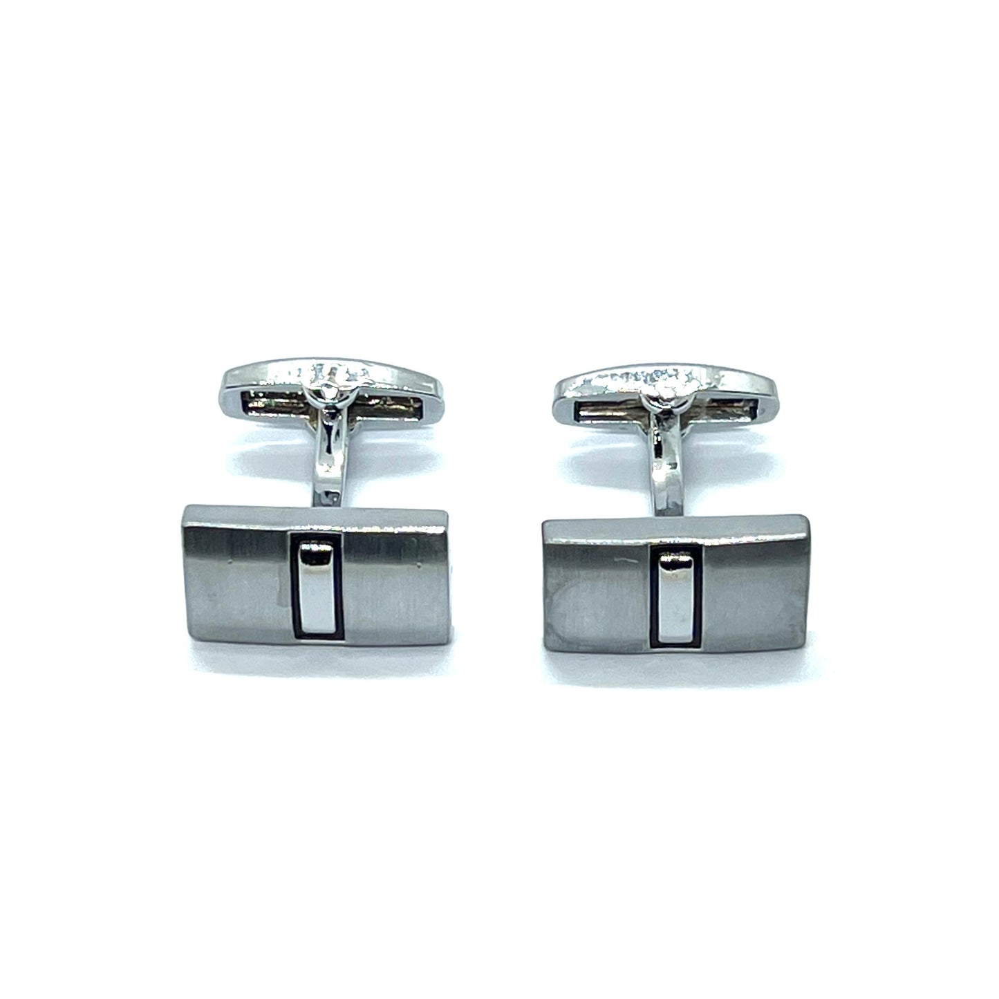 Black Recta Silver Cufflinks Pakistan