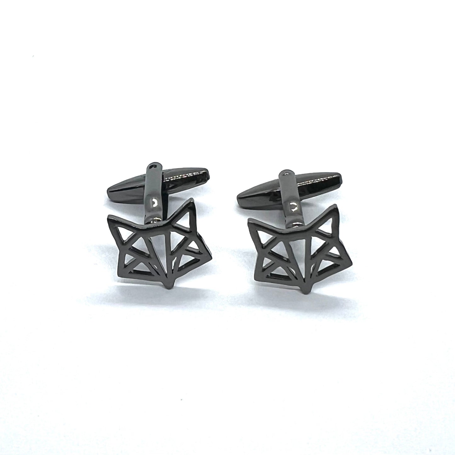 Grey Metallic Fox Animal Cufflinks Pakistan for Men