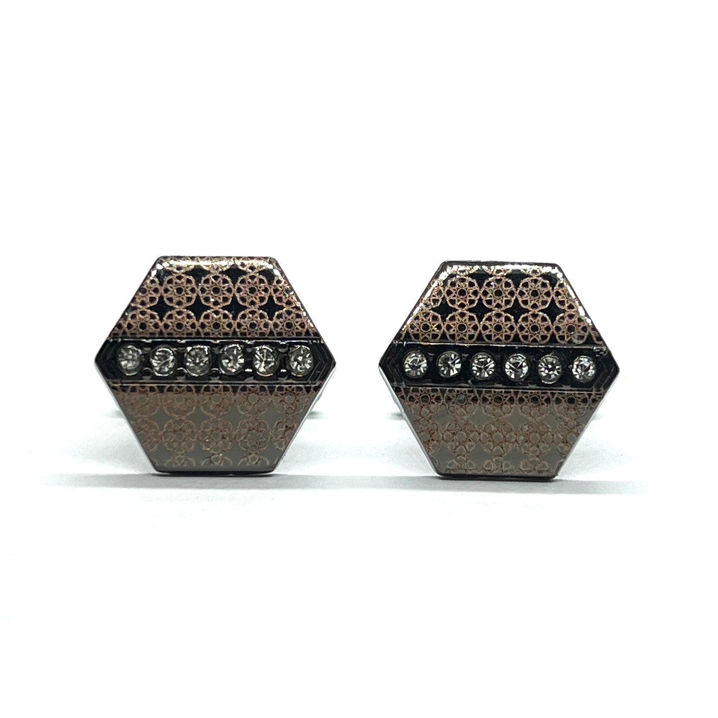 Hexa Design Rhino Grey Metallic Cufflinks