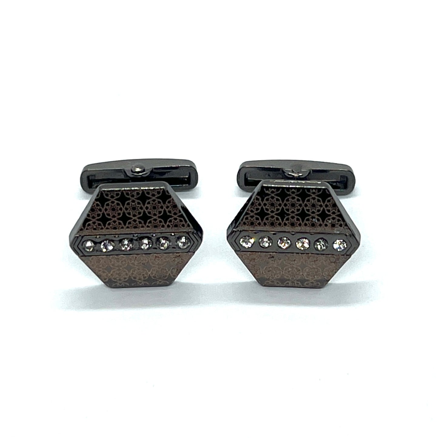 Hexa Design Rhino Grey Metallic Cufflinks