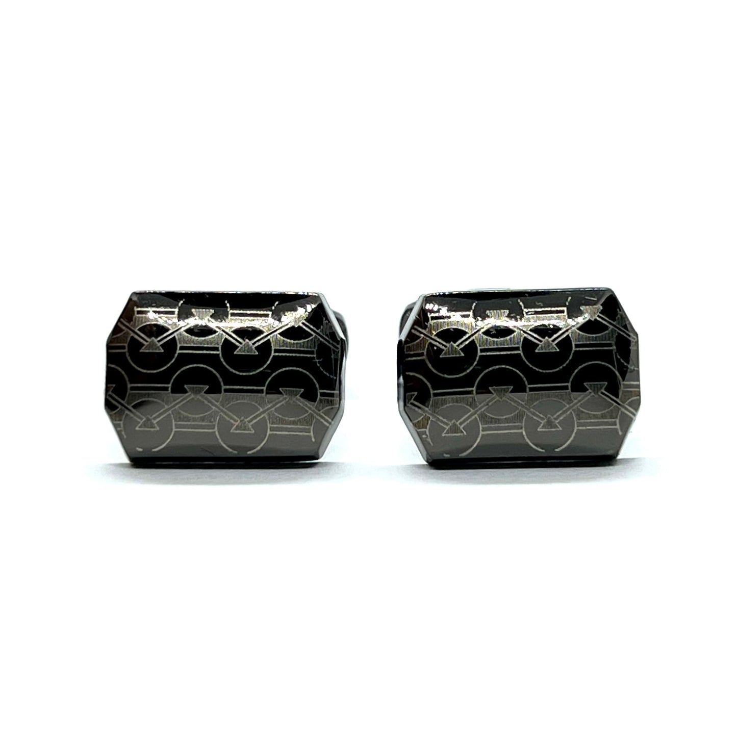 Geom Thick Grey Metallic Cufflinks