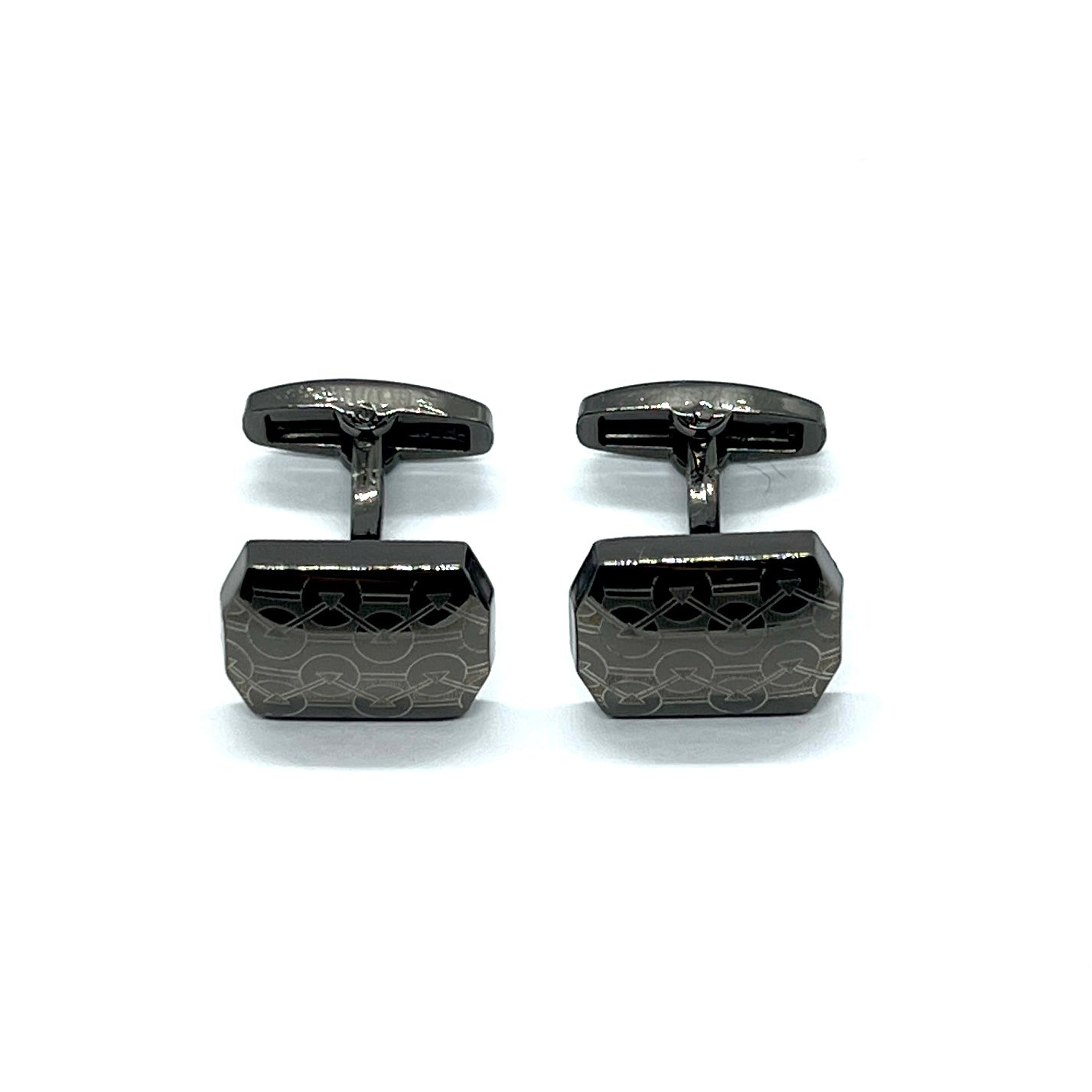 Geom Thick Grey Metallic Cufflinks