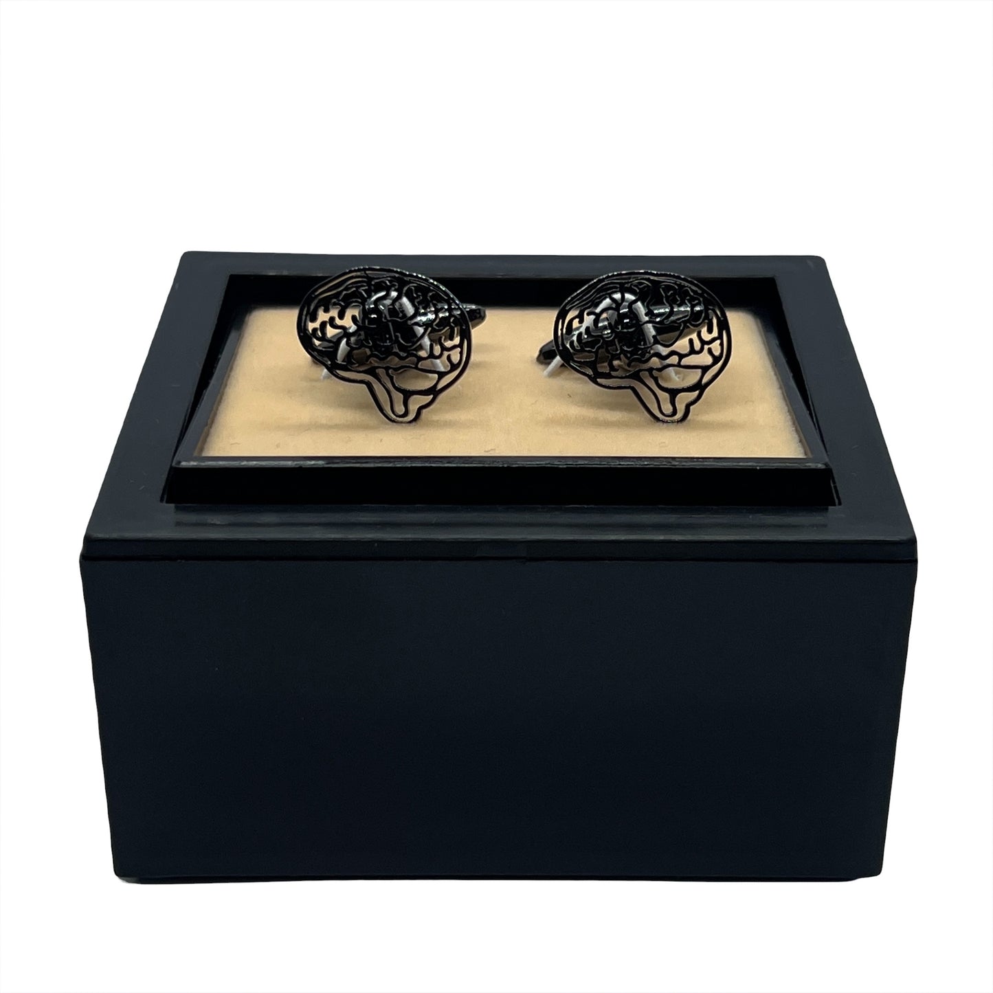 Brain Grey Metallic Cufflinks