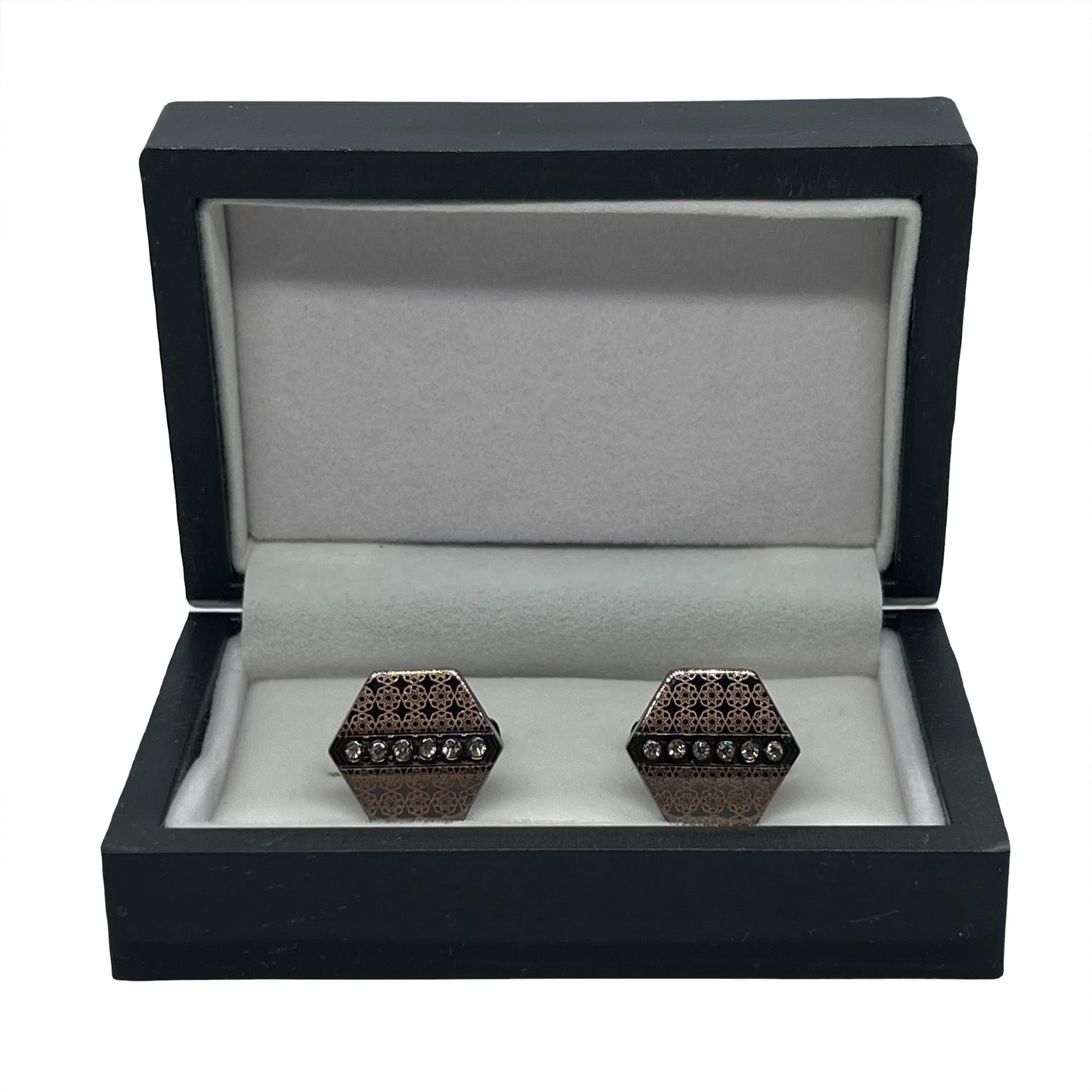 Hexa Design Rhino Grey Metallic Cufflinks