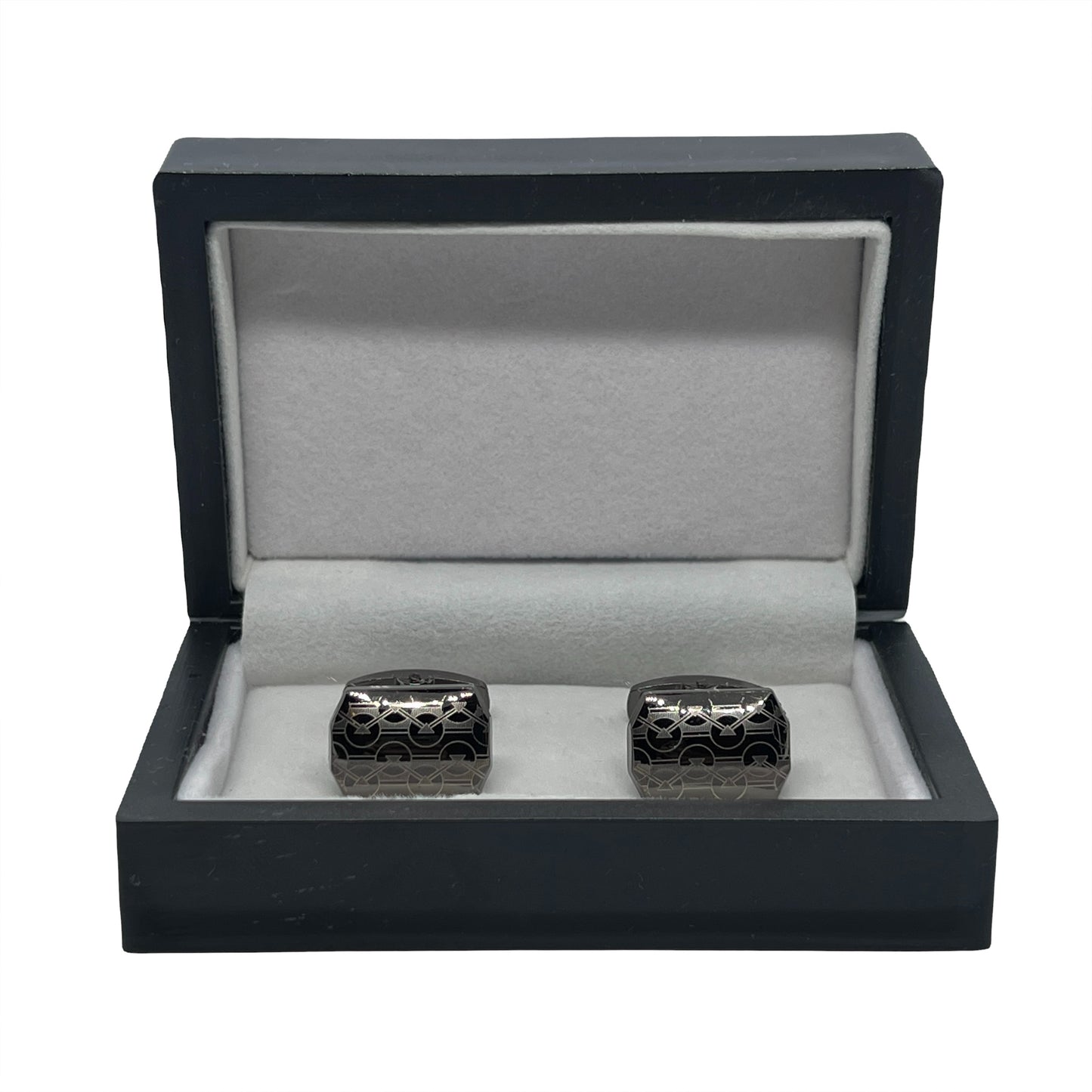 Geom Thick Grey Metallic Cufflinks