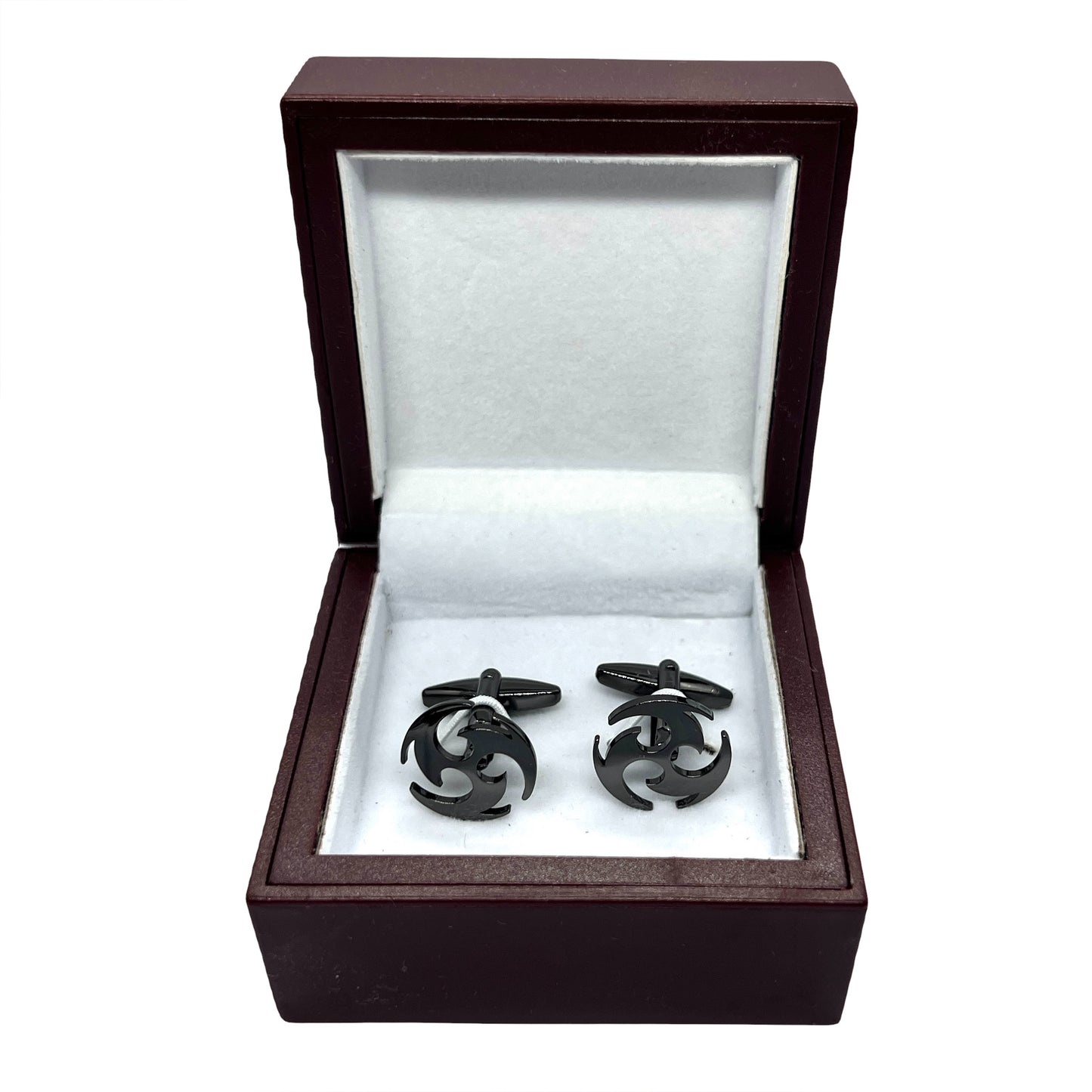 Grey Metallic Cyclone Genshin Anime Cufflinks