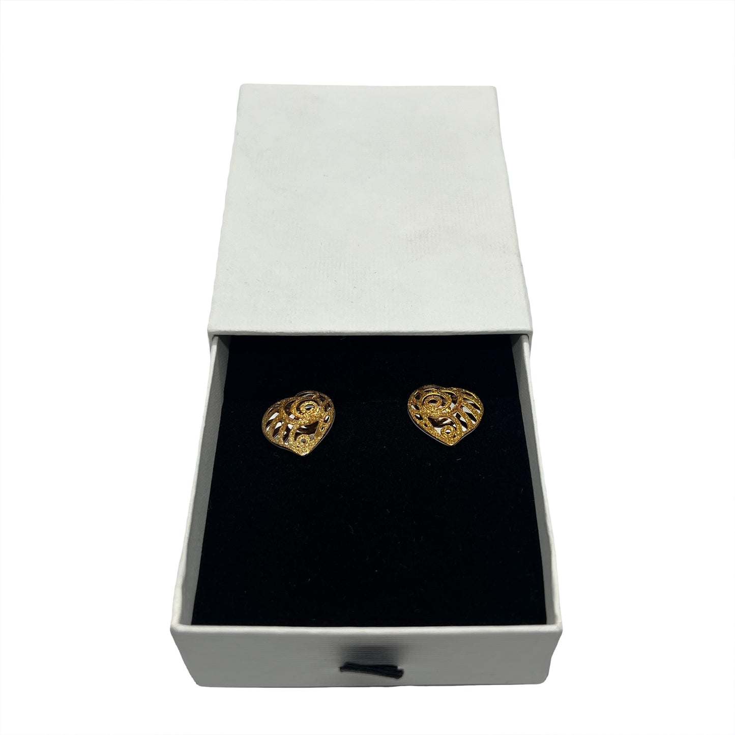 Golden Shiny Heart Reflecta Studs Earrings