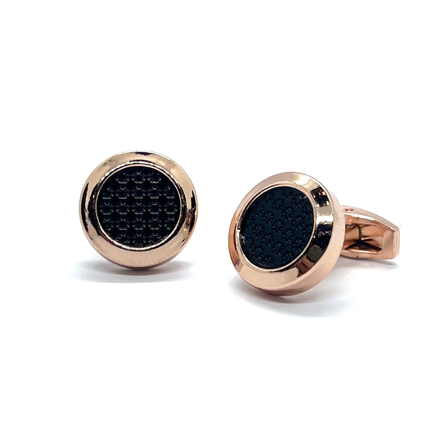 Black Classic Rose Gold Cufflink