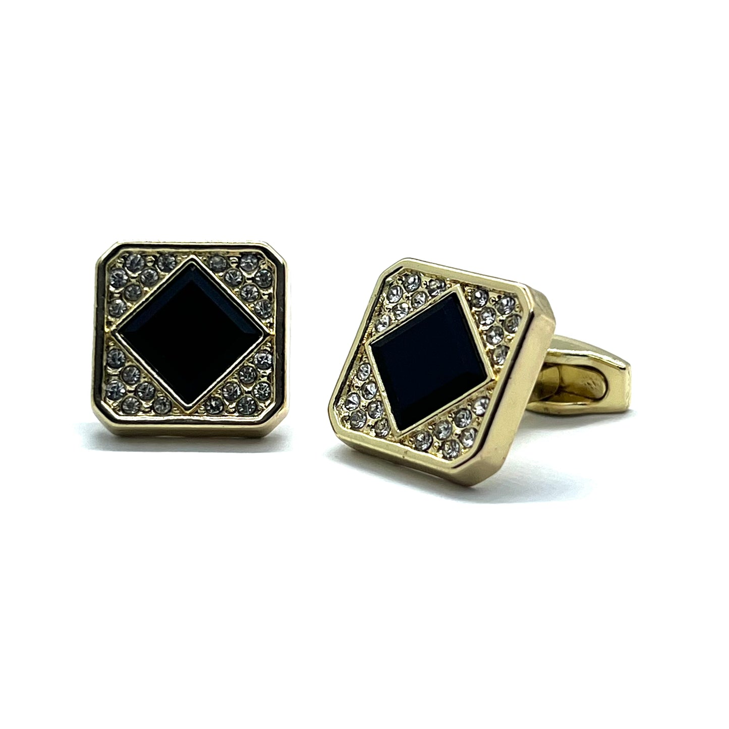 Black Dia Rhino Golden Cufflinks
