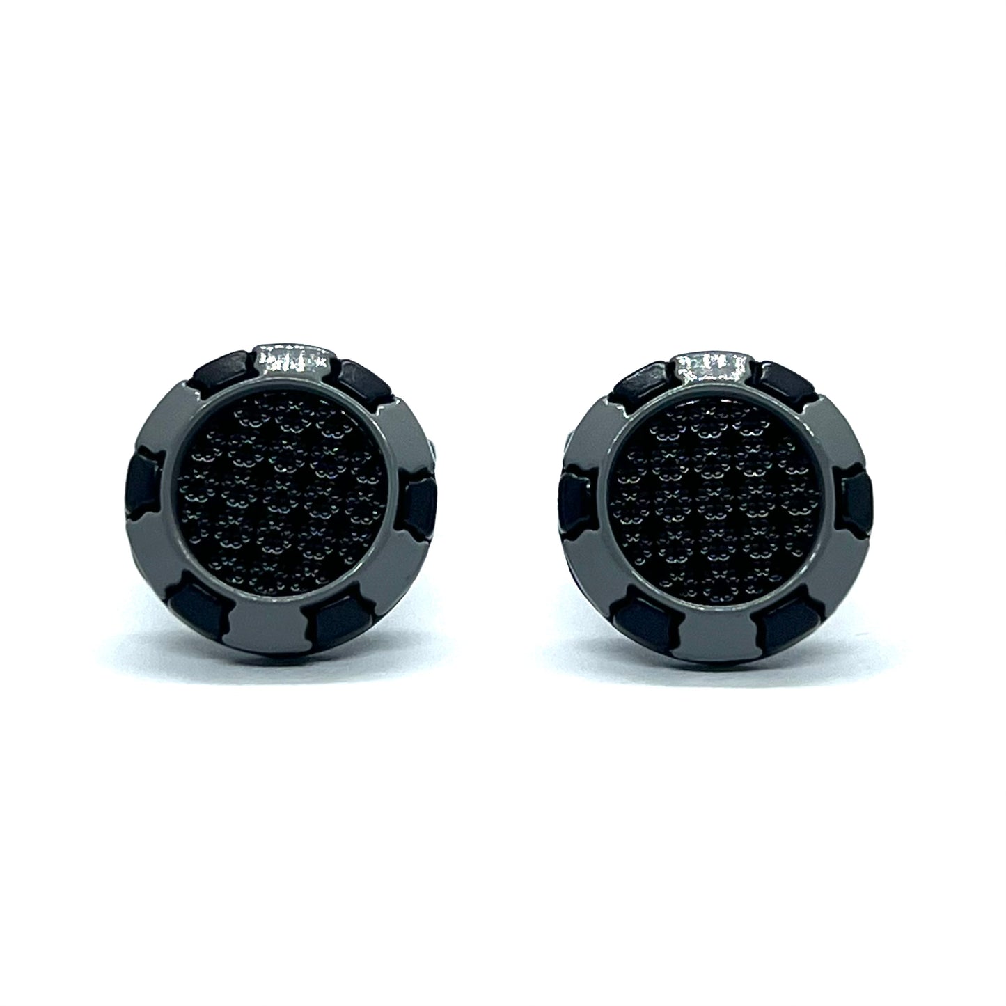 Black Grey Textured Cufflinks