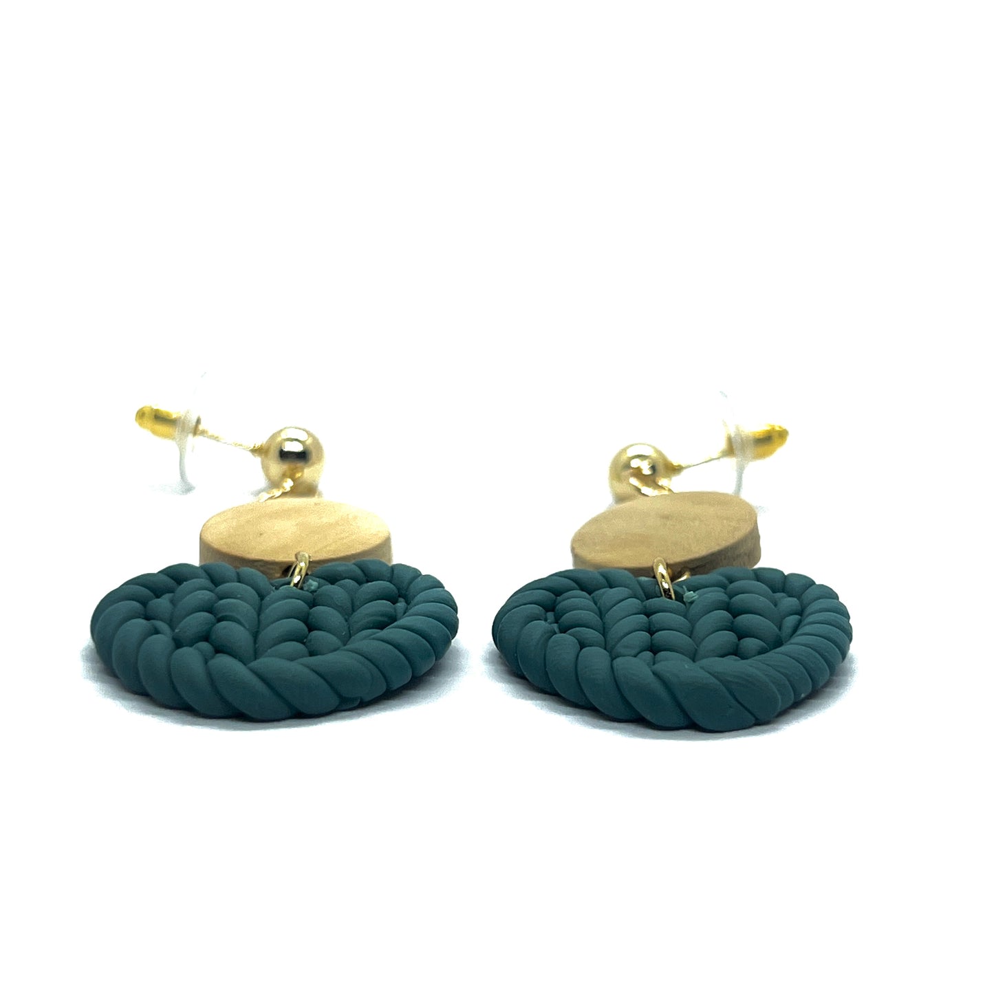 Dark Green Heart Acrylic Drop Earrings
