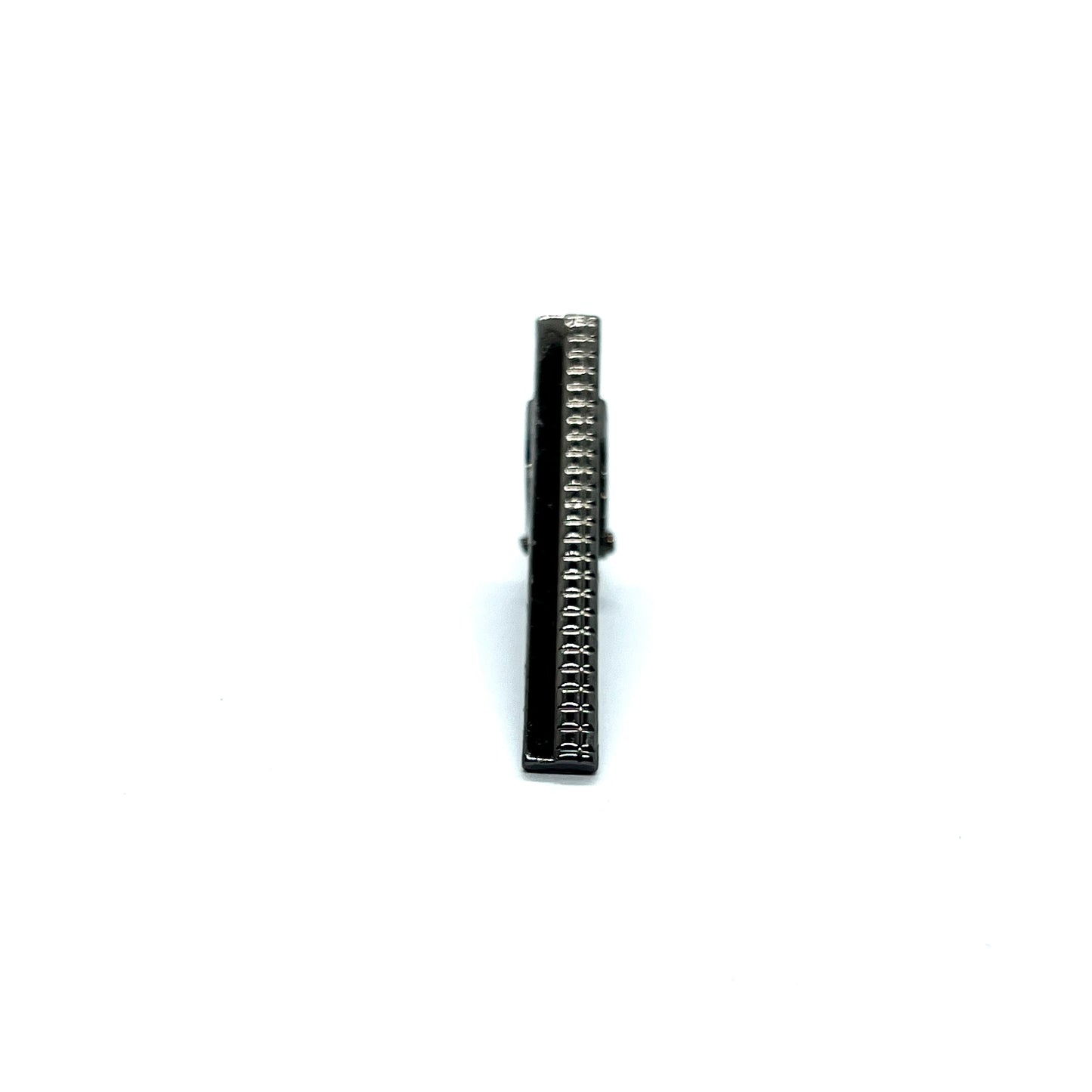 Half Textured Grey Metallic Tie Clip (1.5")