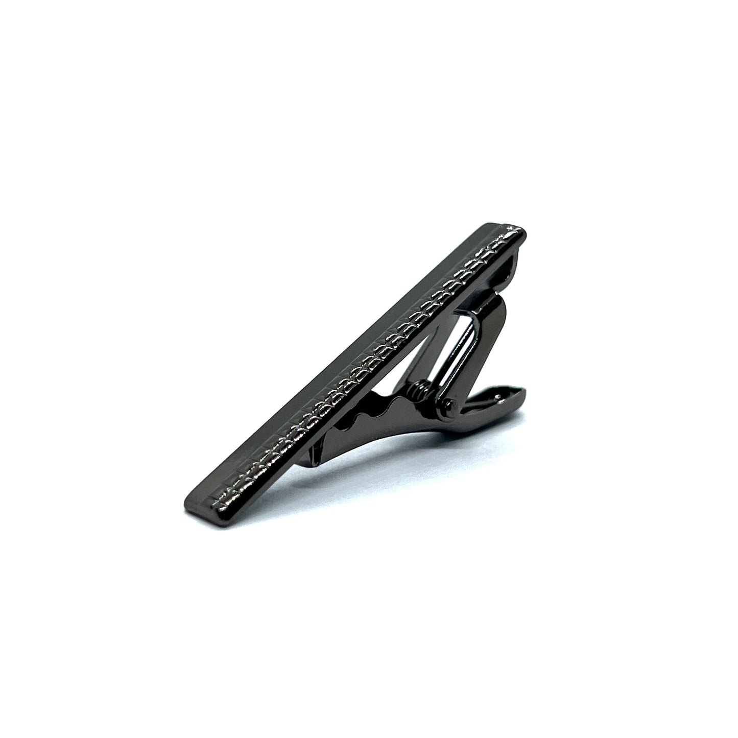 Half Textured Grey Metallic Tie Clip (1.5")