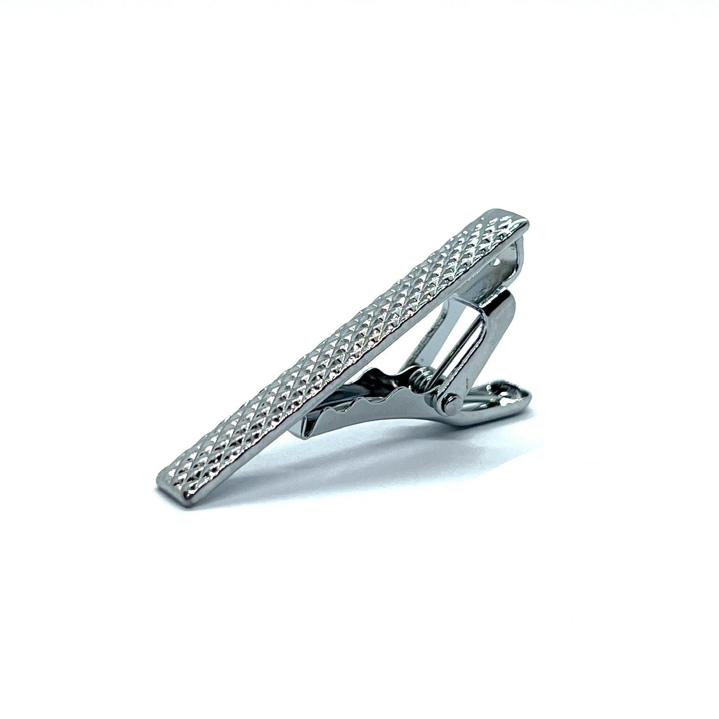 Dotted Textured Silver Tie Clip (1.5")