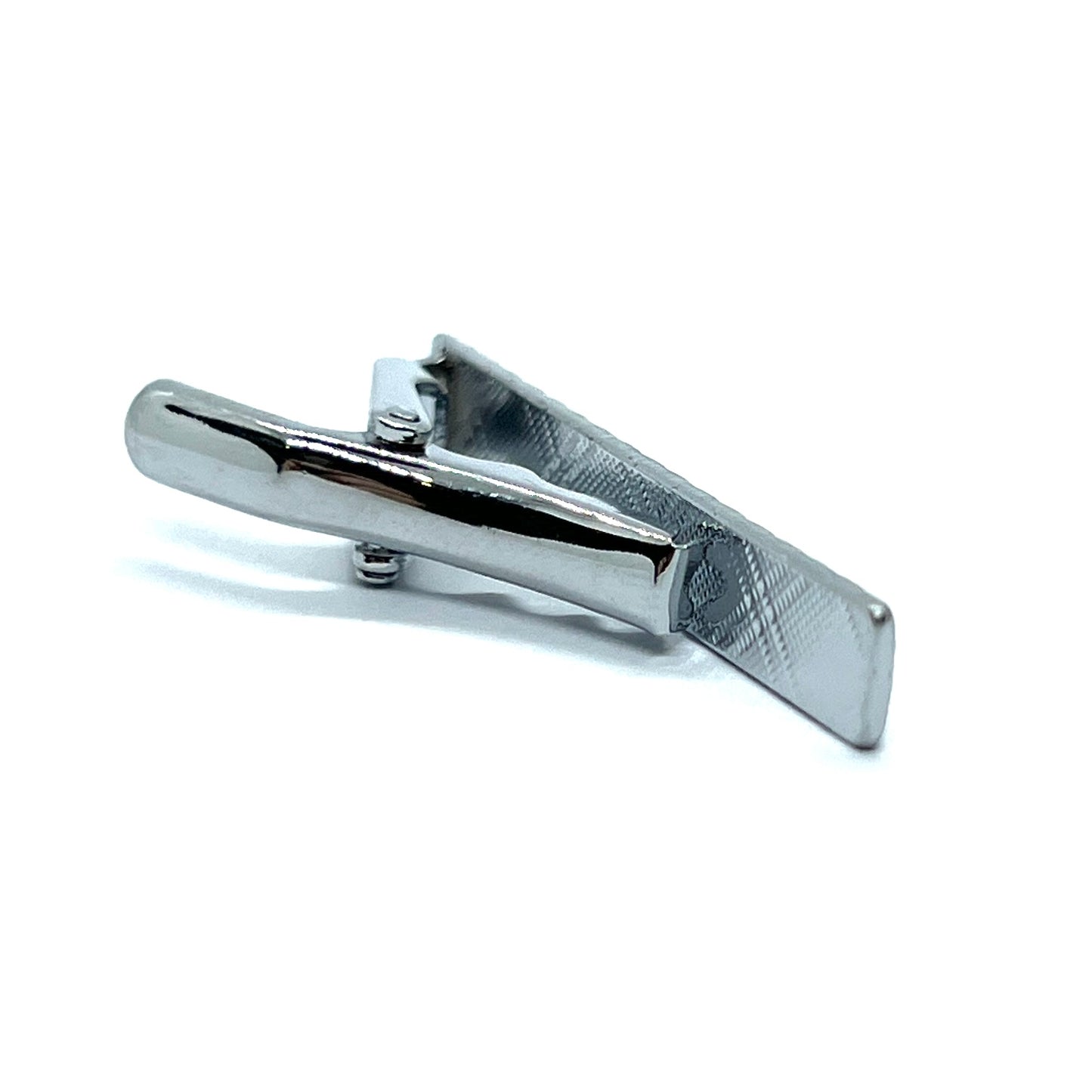 Dotted Textured Silver Tie Clip (1.5")