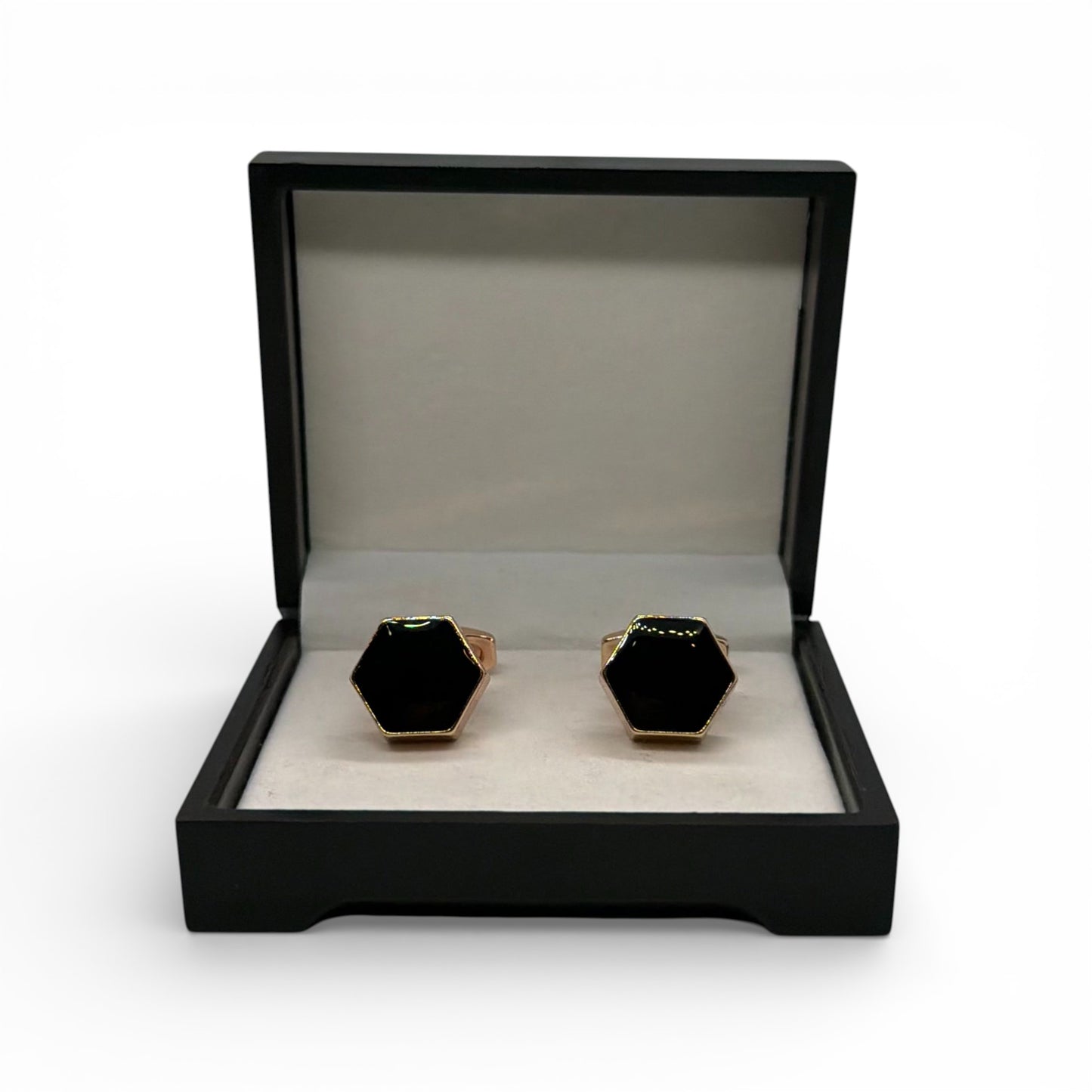 Hexa Noir Rose Gold Cufflinks
