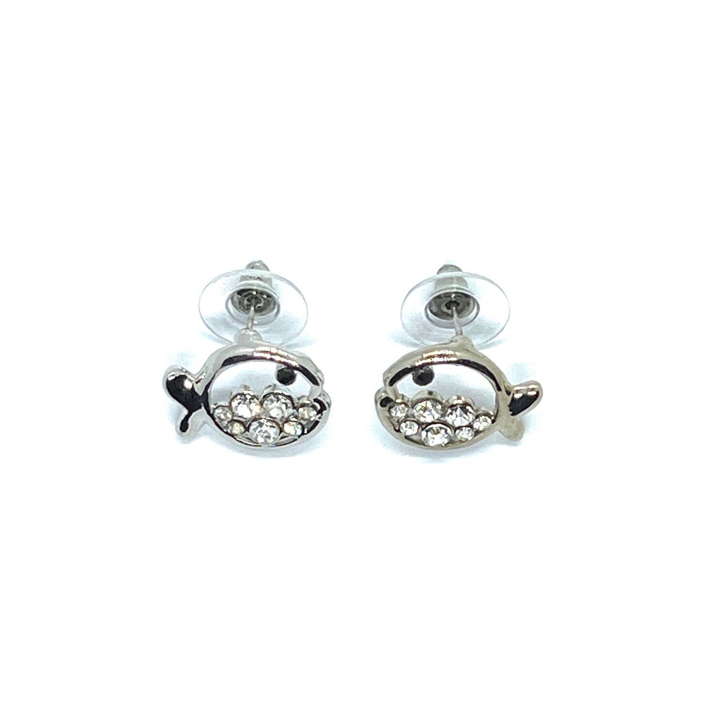 Fish Rhino Silver Studs Earrings