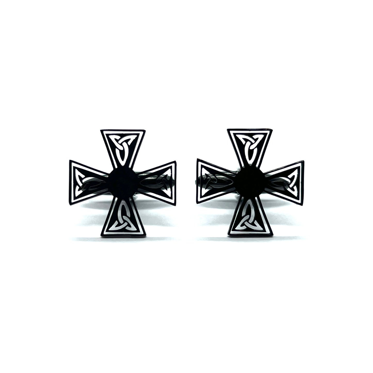 Vikings Celtic Knot Hollow Grey Metallic Cufflinks