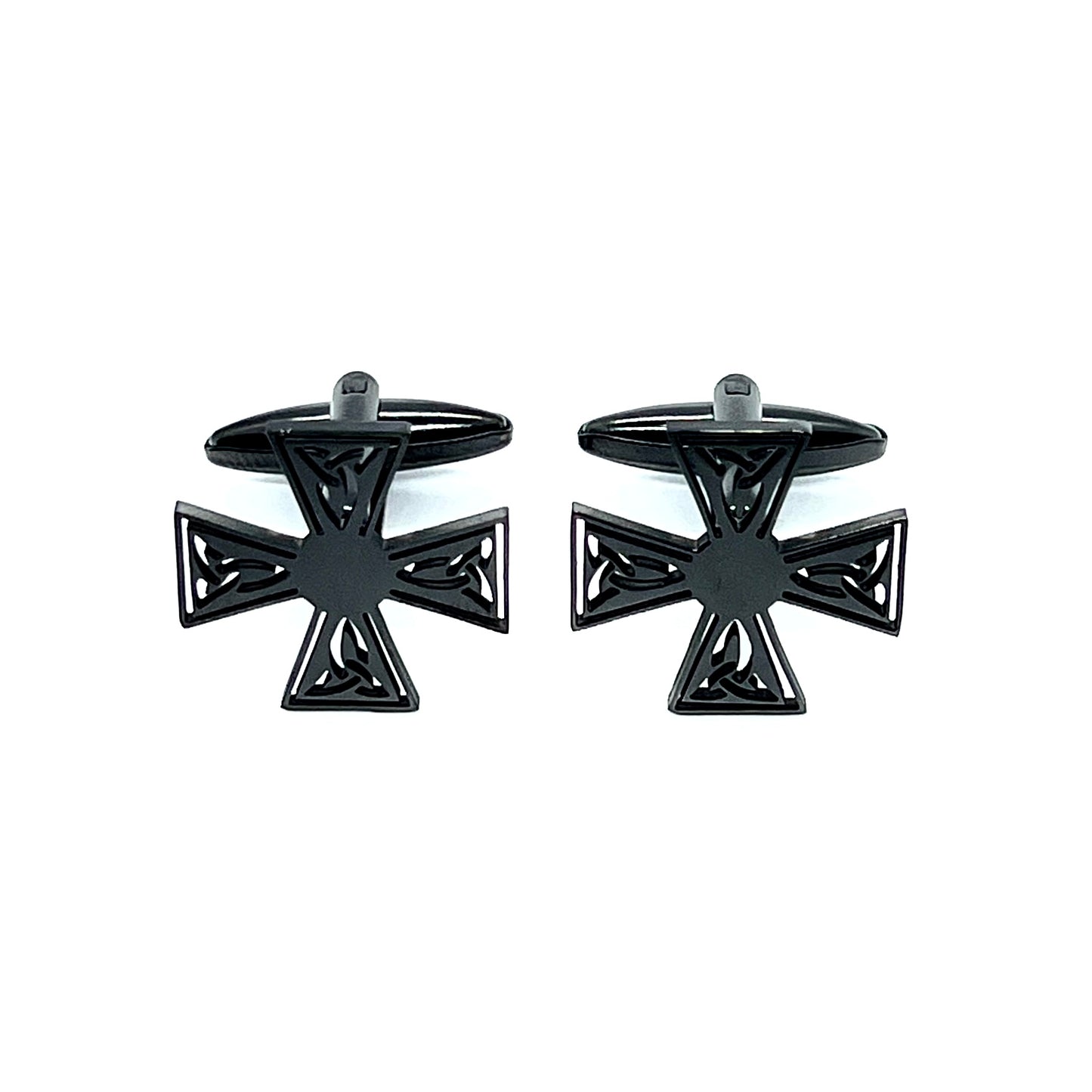 Vikings Celtic Knot Hollow Grey Metallic Cufflinks