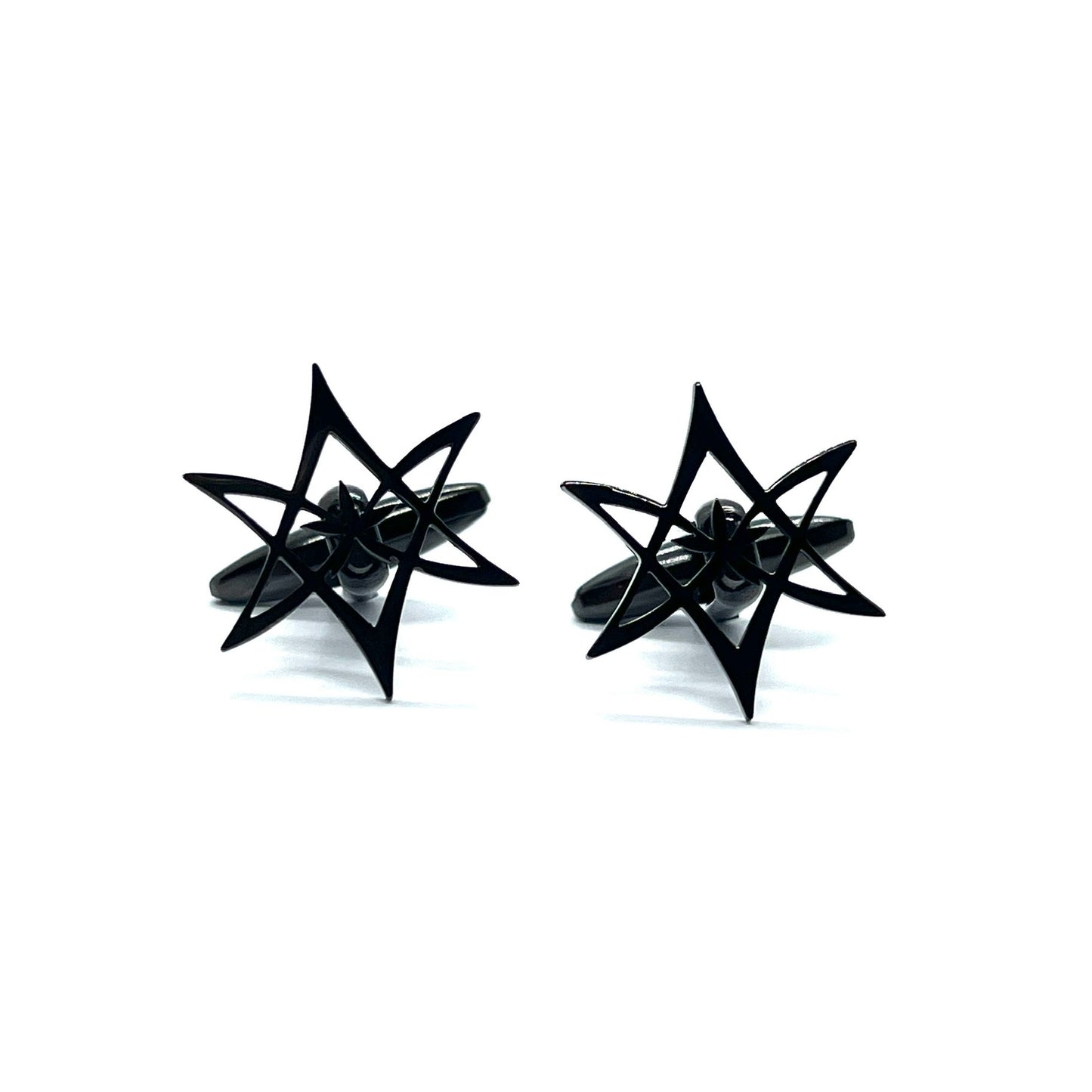 Hexagonal Star Grey Metallic Cufflinks
