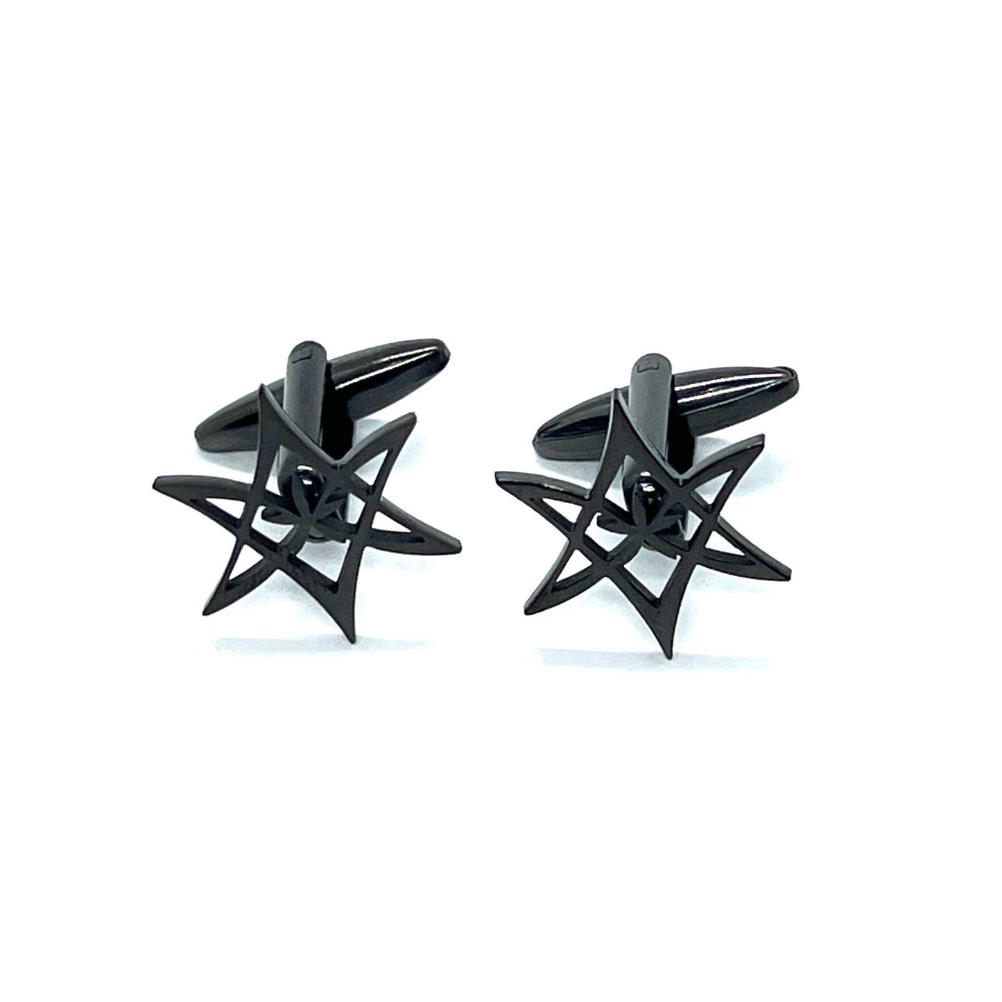 Hexagonal Star Grey Metallic Cufflinks
