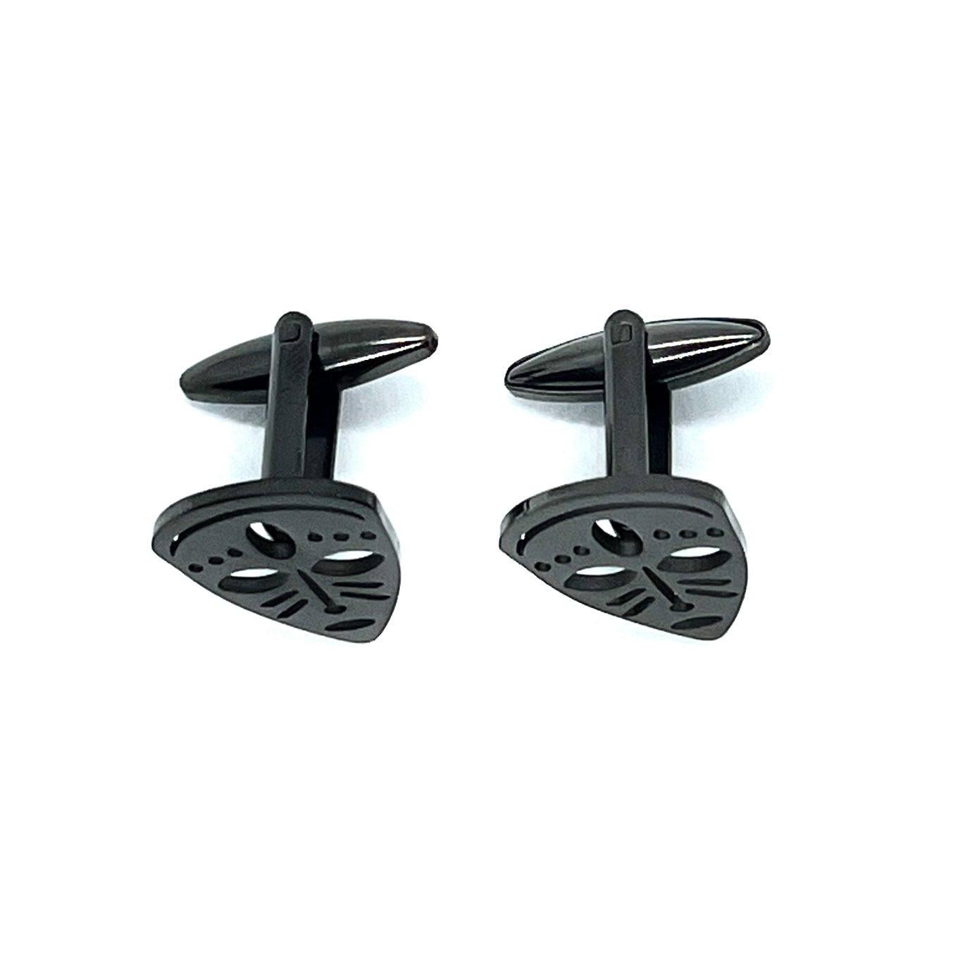 Mask Hollow Grey Metallic Cufflinks