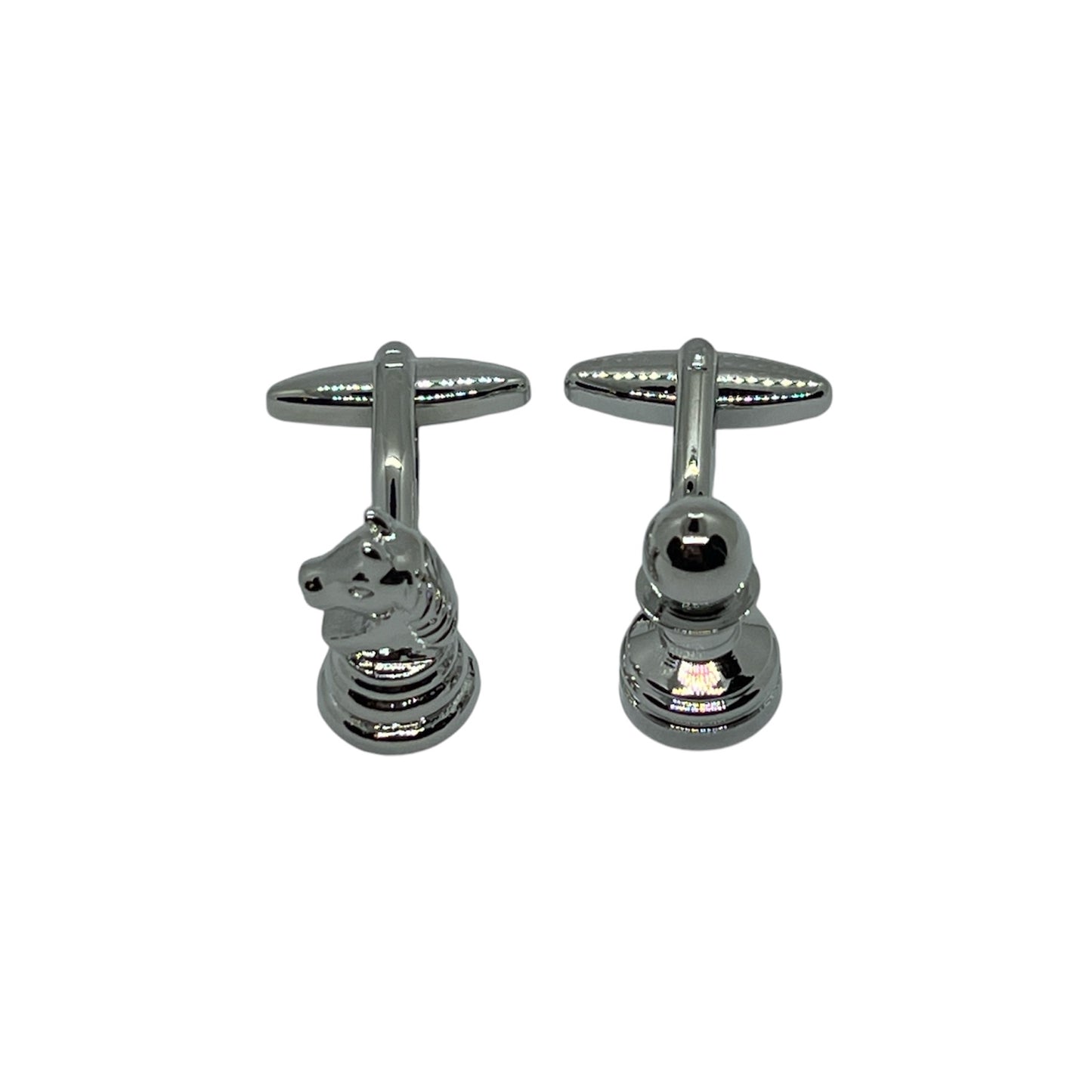 Chess Horse Soldier Silver Cufflinks