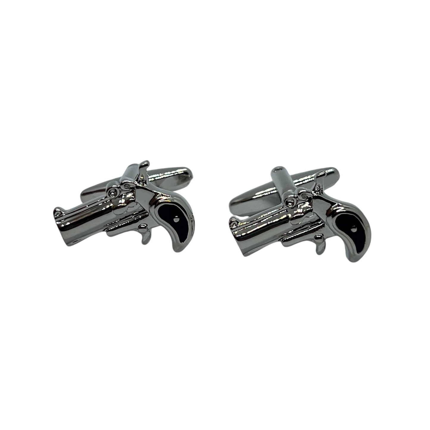Pistol Design Silver Cufflinks