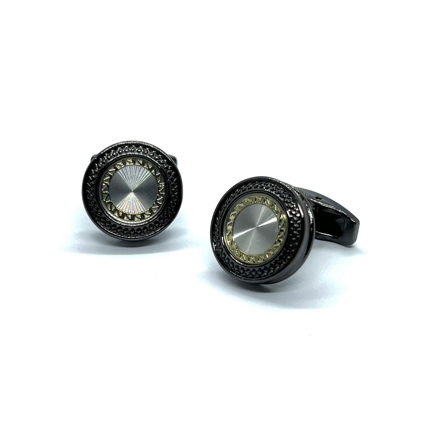 Ring Glass Black Cufflinks