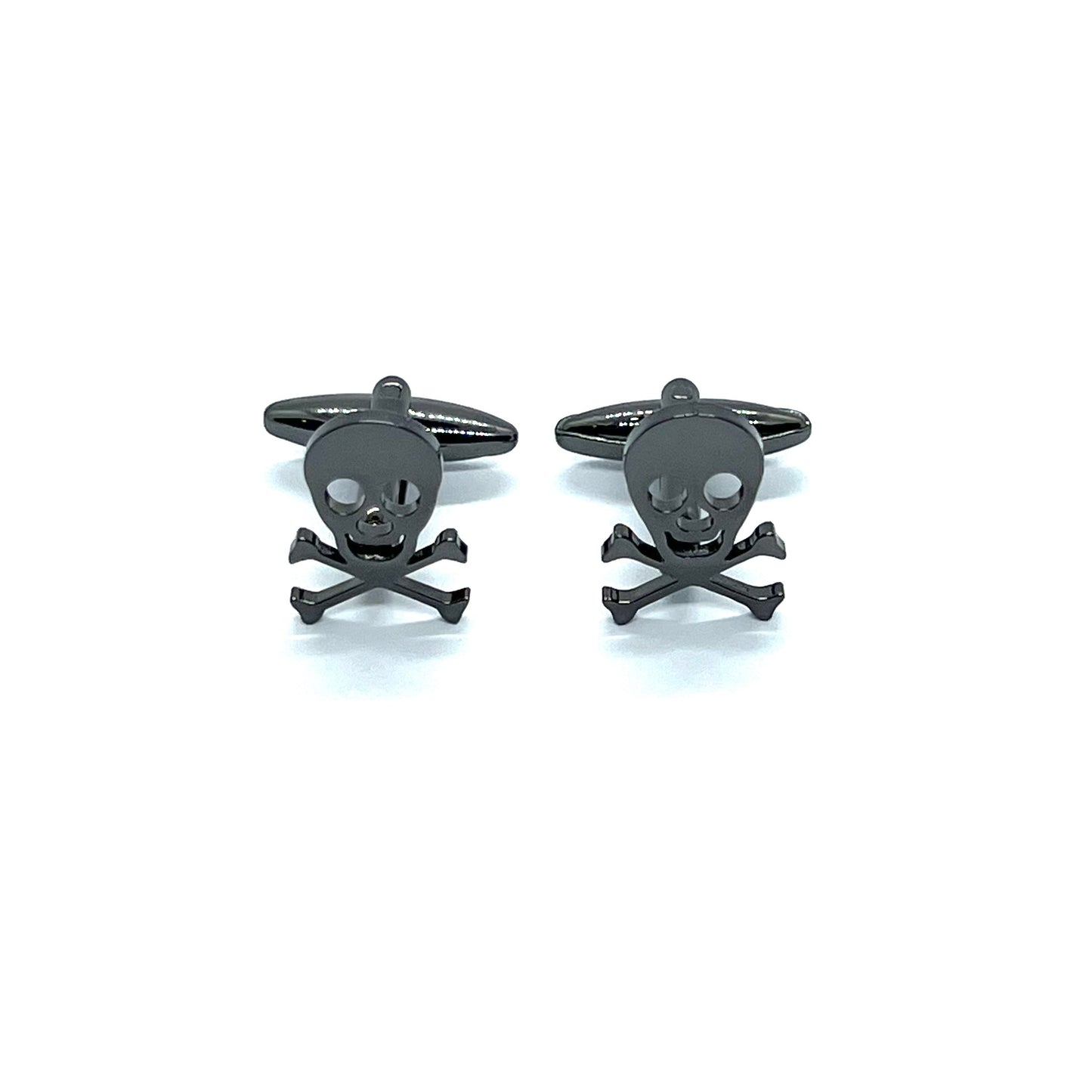 Danger Grey Metallic Anime Cufflinks
