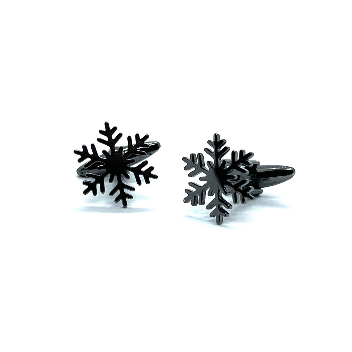 Snowflake Grey Metallic Anime Cufflinks