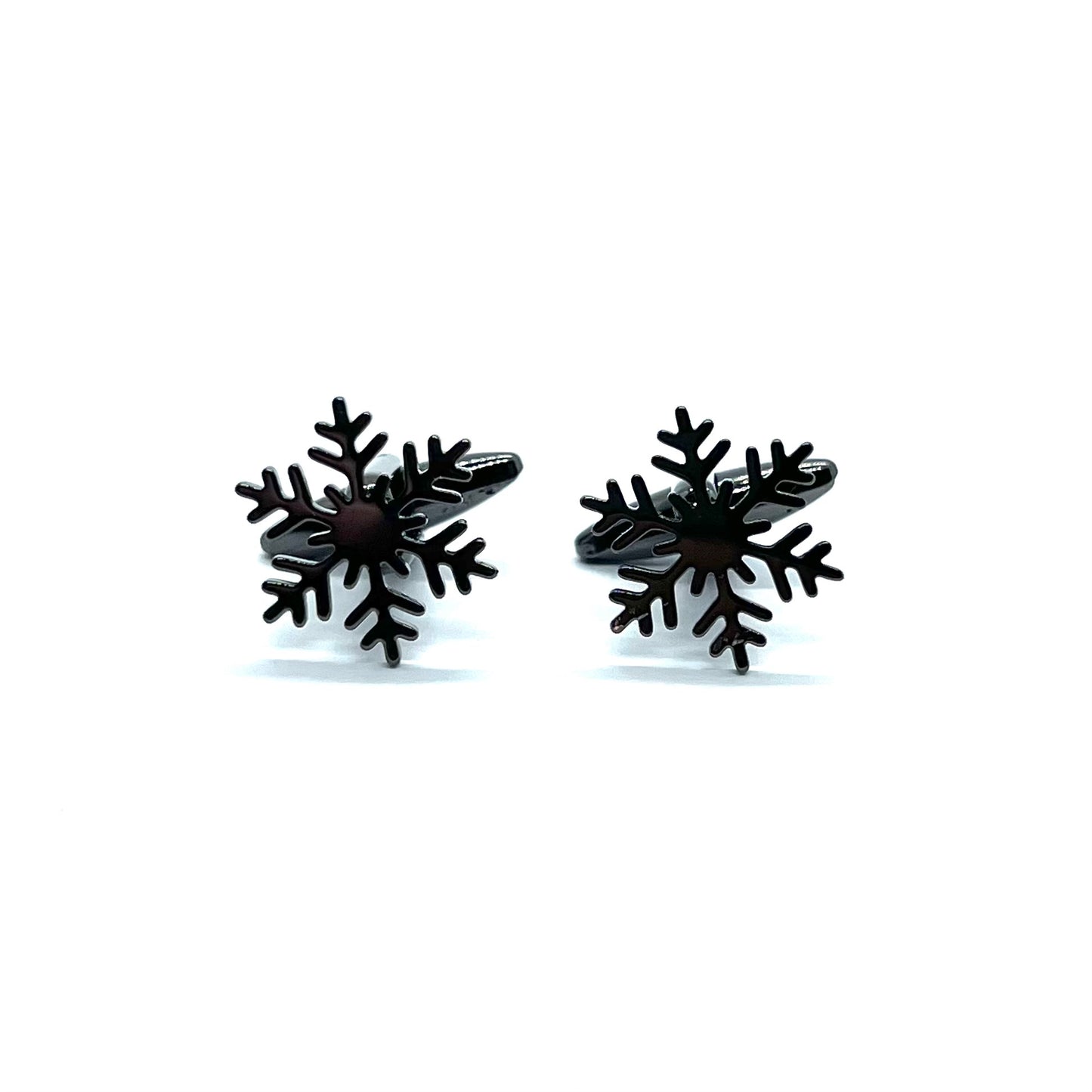 Snowflake Grey Metallic Anime Cufflinks