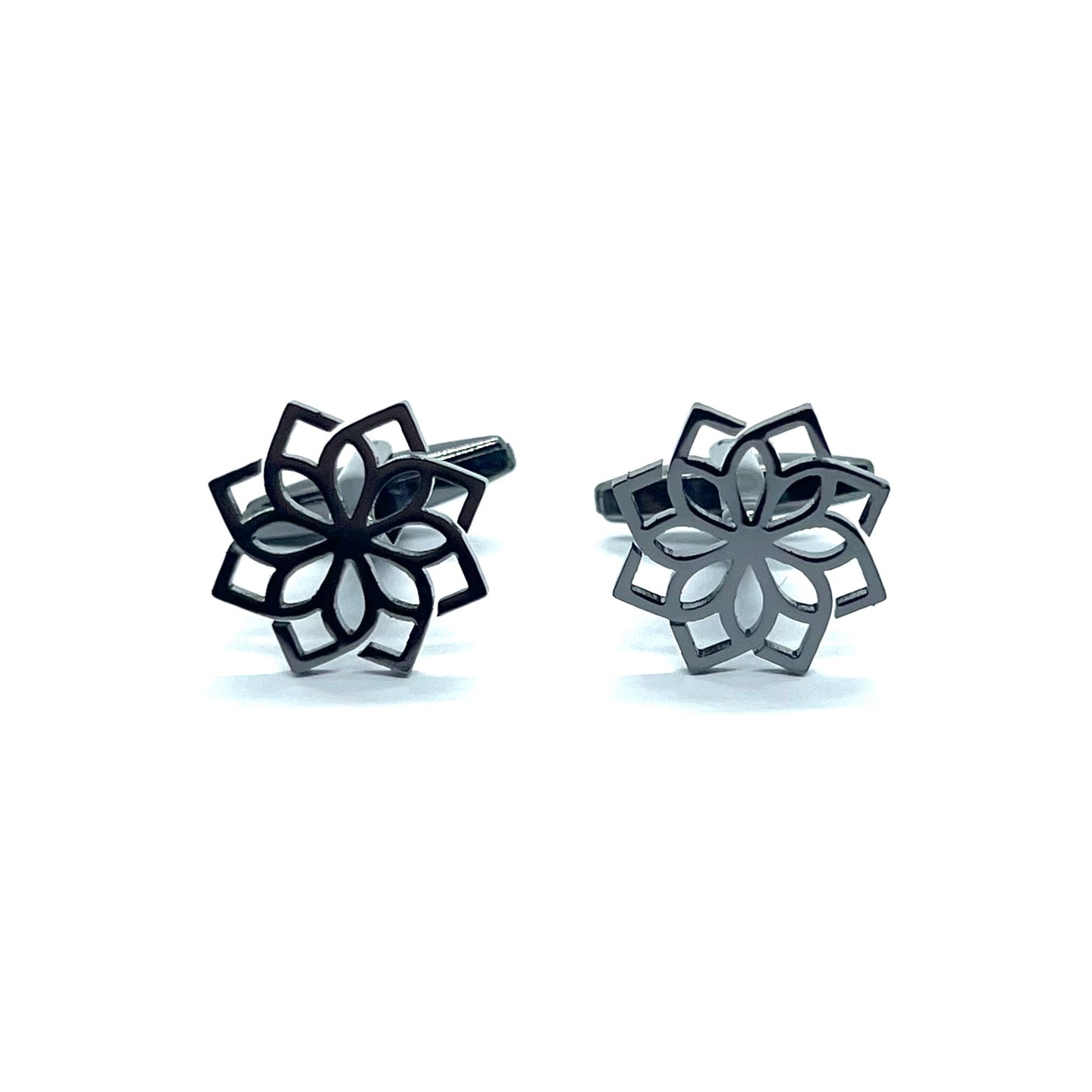 Life Flower Grey Metallic Anime Cufflinks