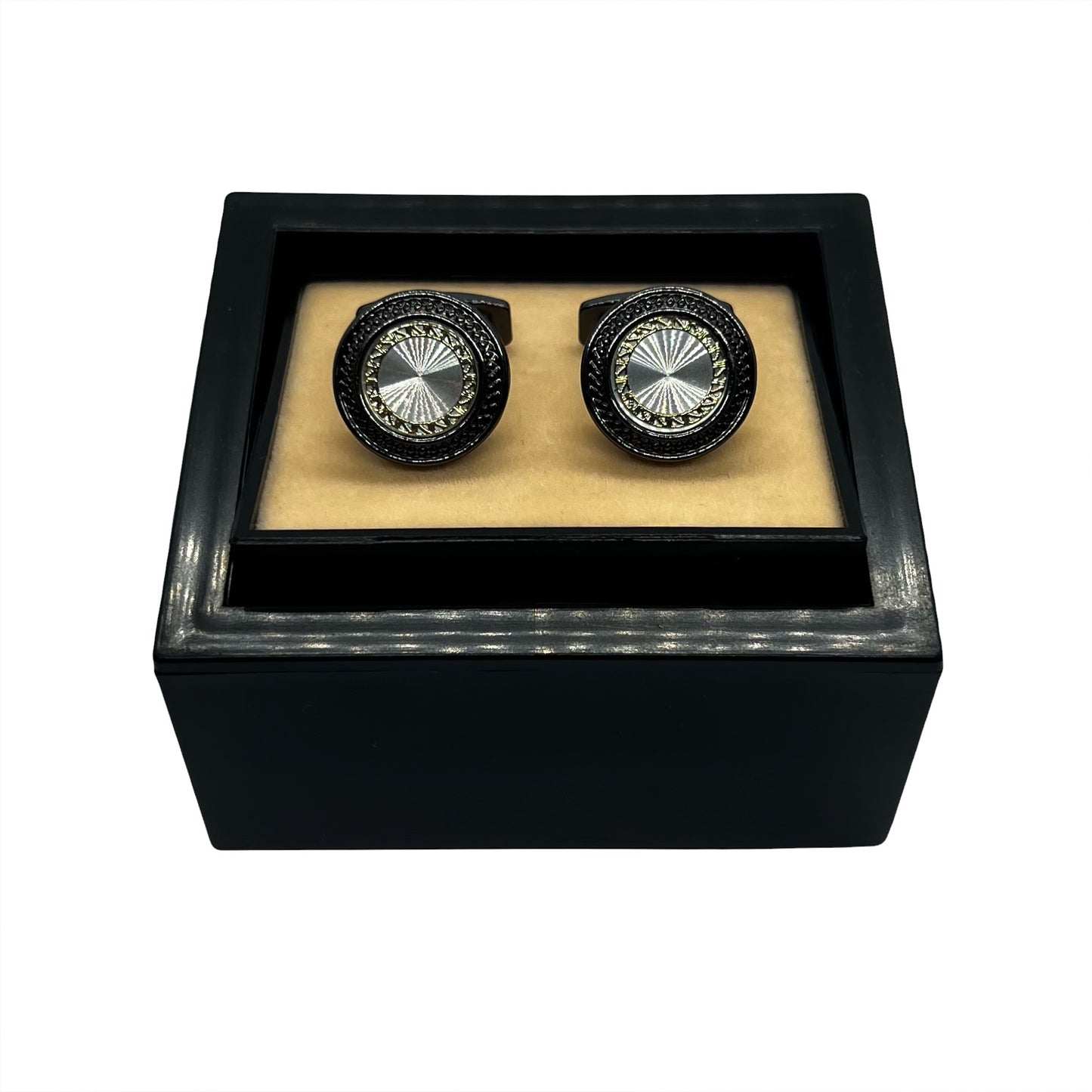 Ring Glass Black Cufflinks