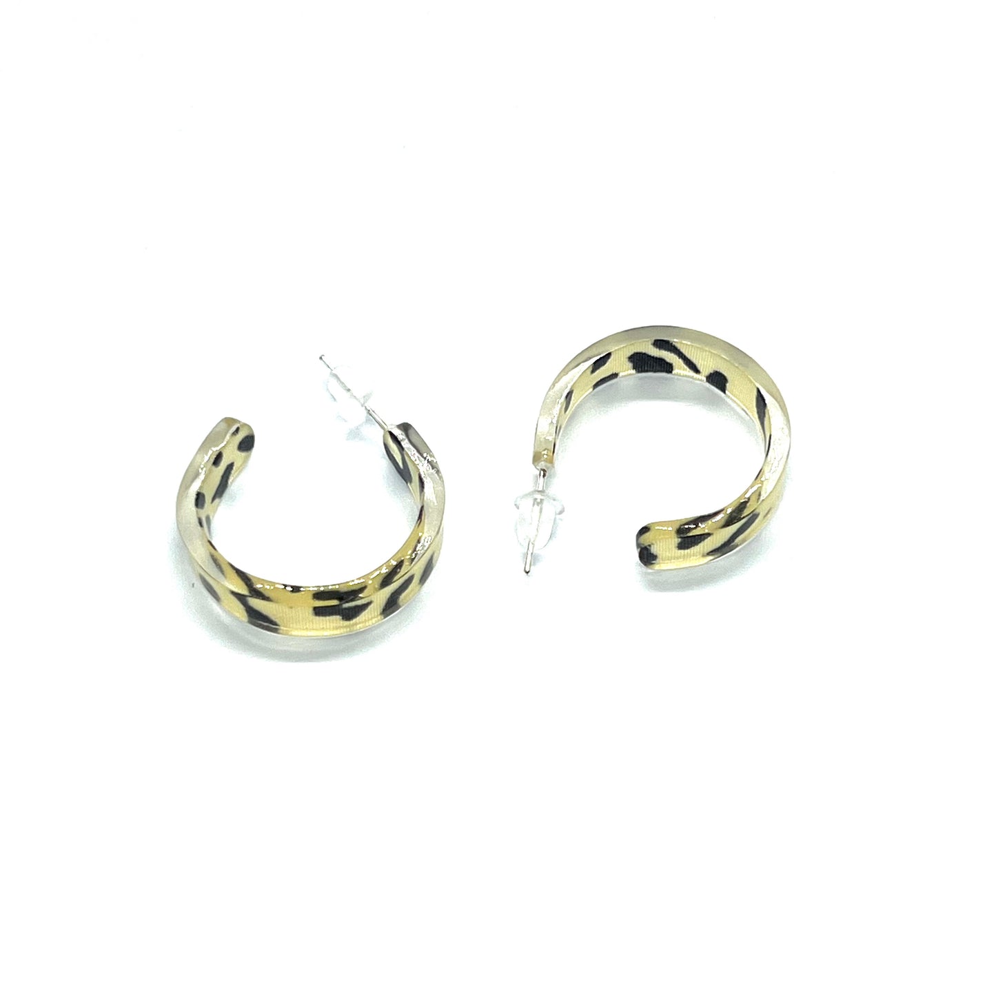 Transparent Resin Leopard Stud Earrings