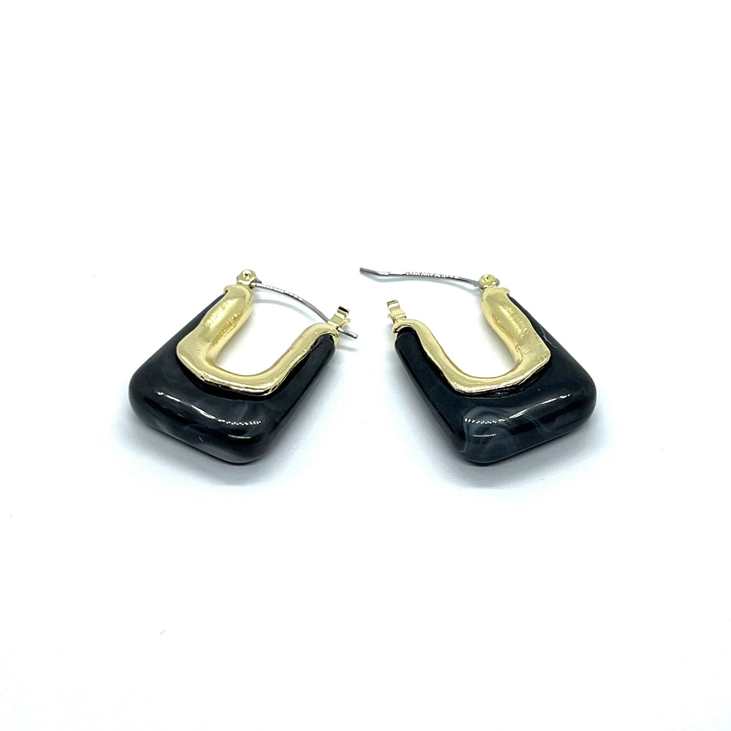 Transparent Resin Golden Stud Earrings