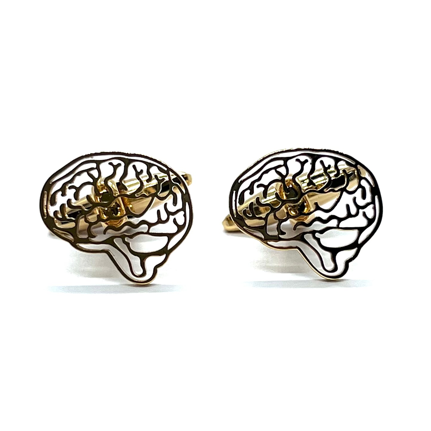 Brain Golden Cufflinks