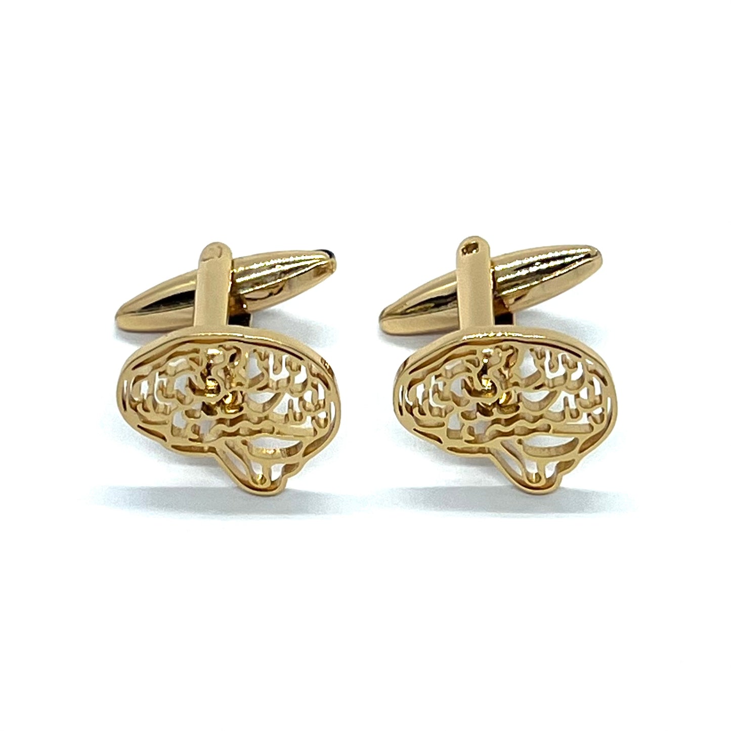 Brain Golden Cufflinks