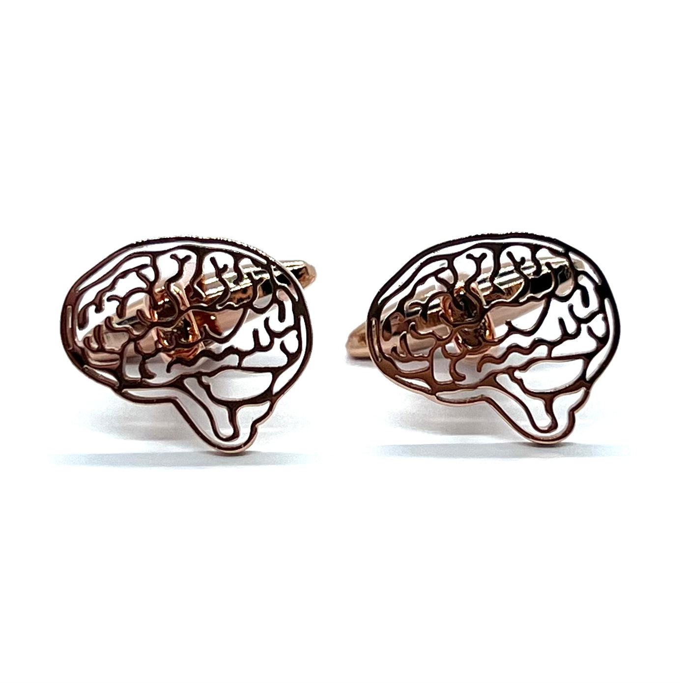 Brain Rose Gold Colour Cufflinks