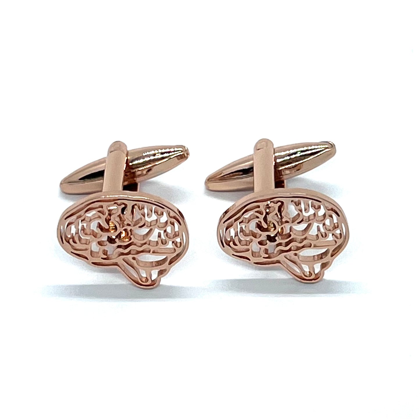 Brain Rose Gold Colour Cufflinks