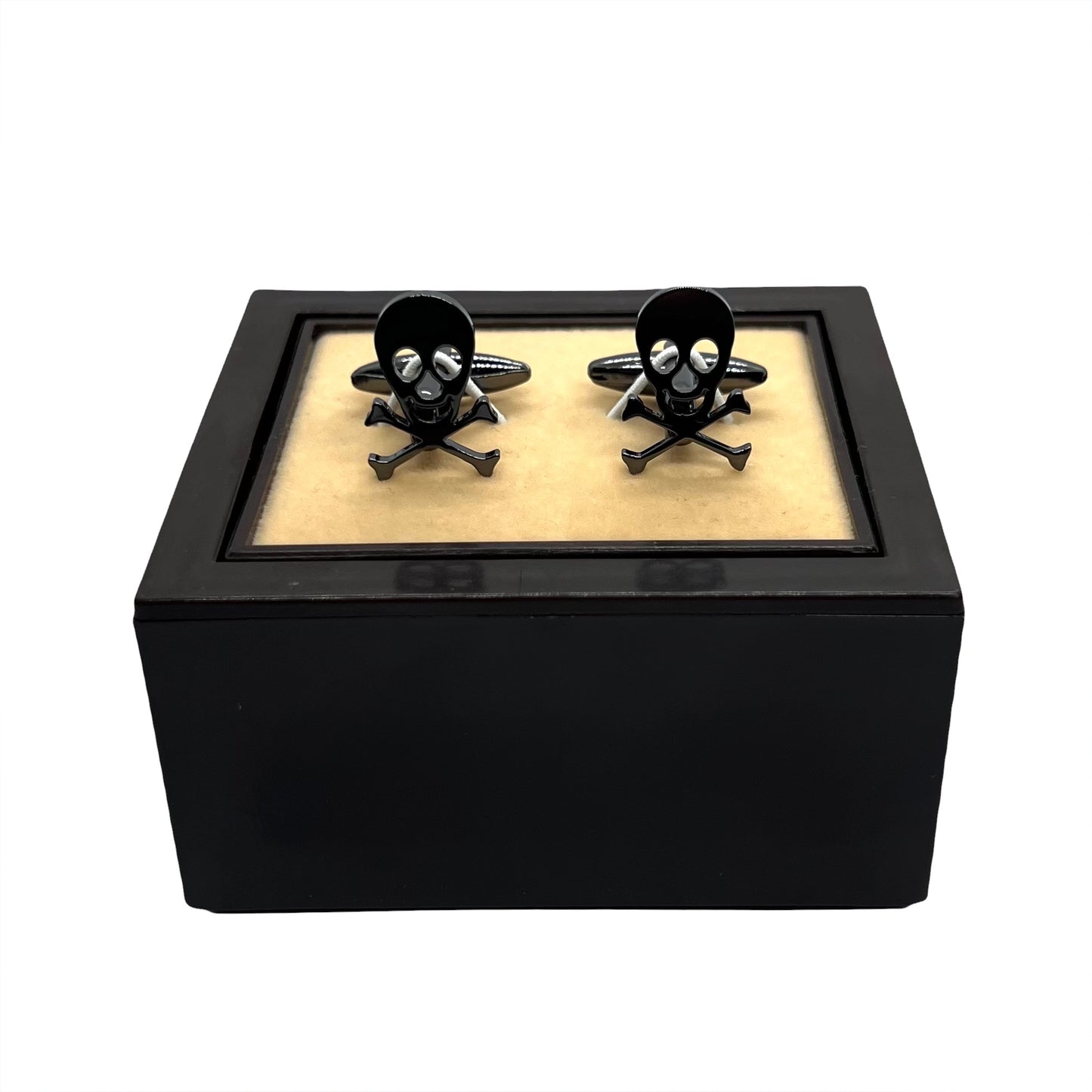 Danger Grey Metallic Anime Cufflinks