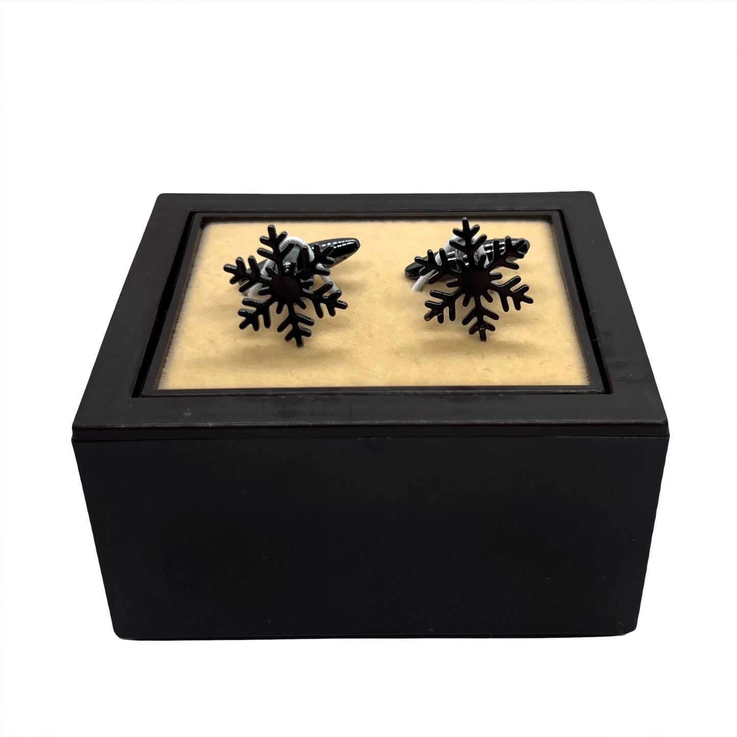 Snowflake Grey Metallic Anime Cufflinks