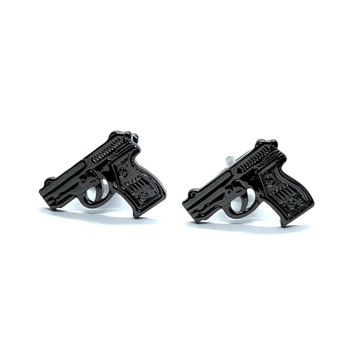 Metal Grey Pistol Cufflinks