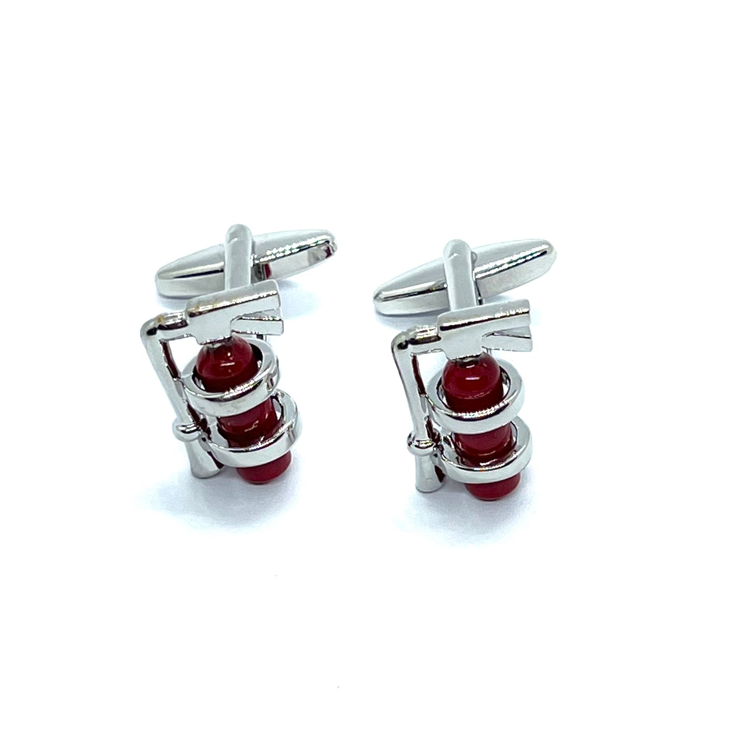 Fire Extinguisher Red Silver Cufflinks