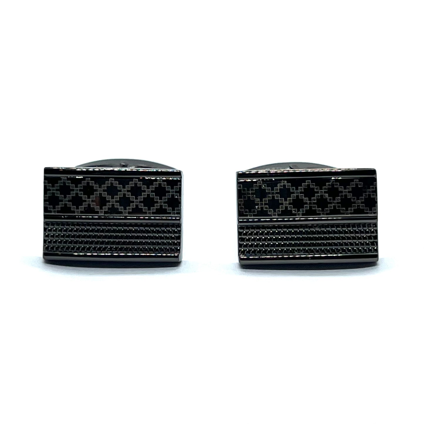 Recta Cross Textured Grey Metallic Cufflinks