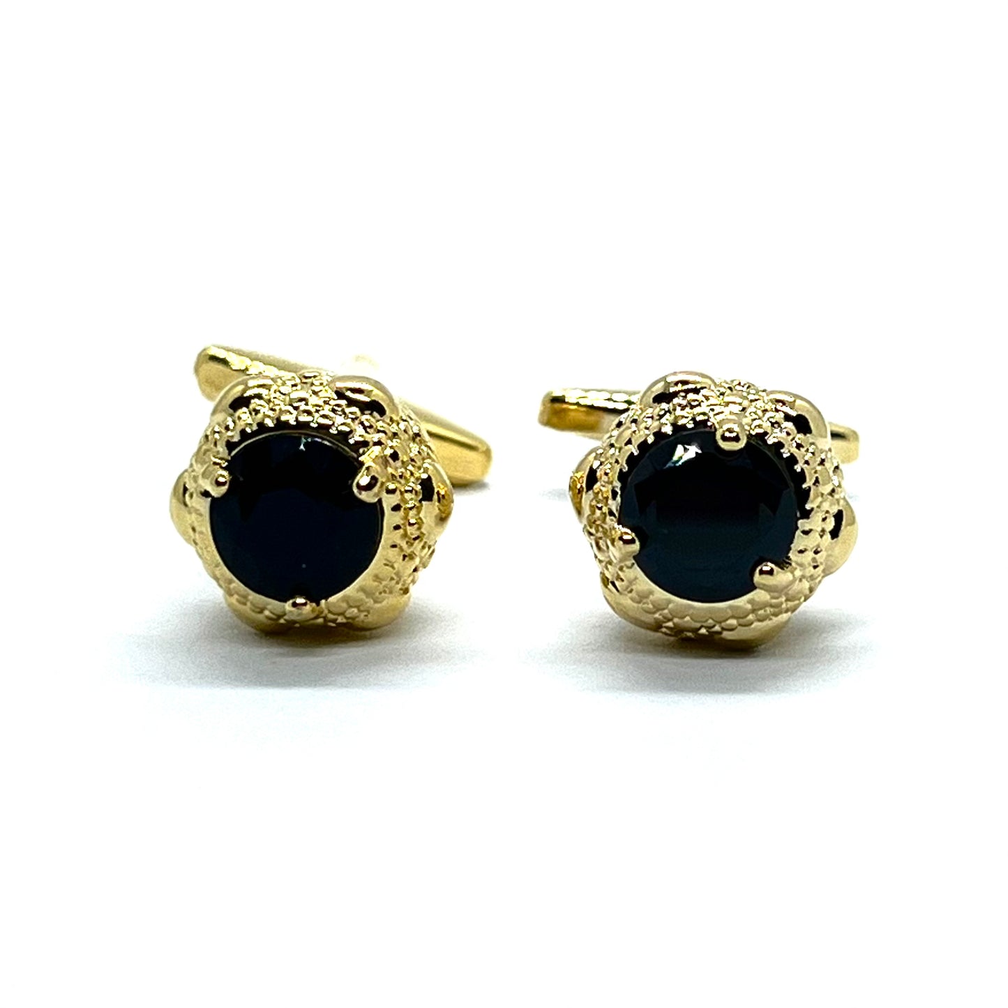 Black Zirconia Golden Cufflinks