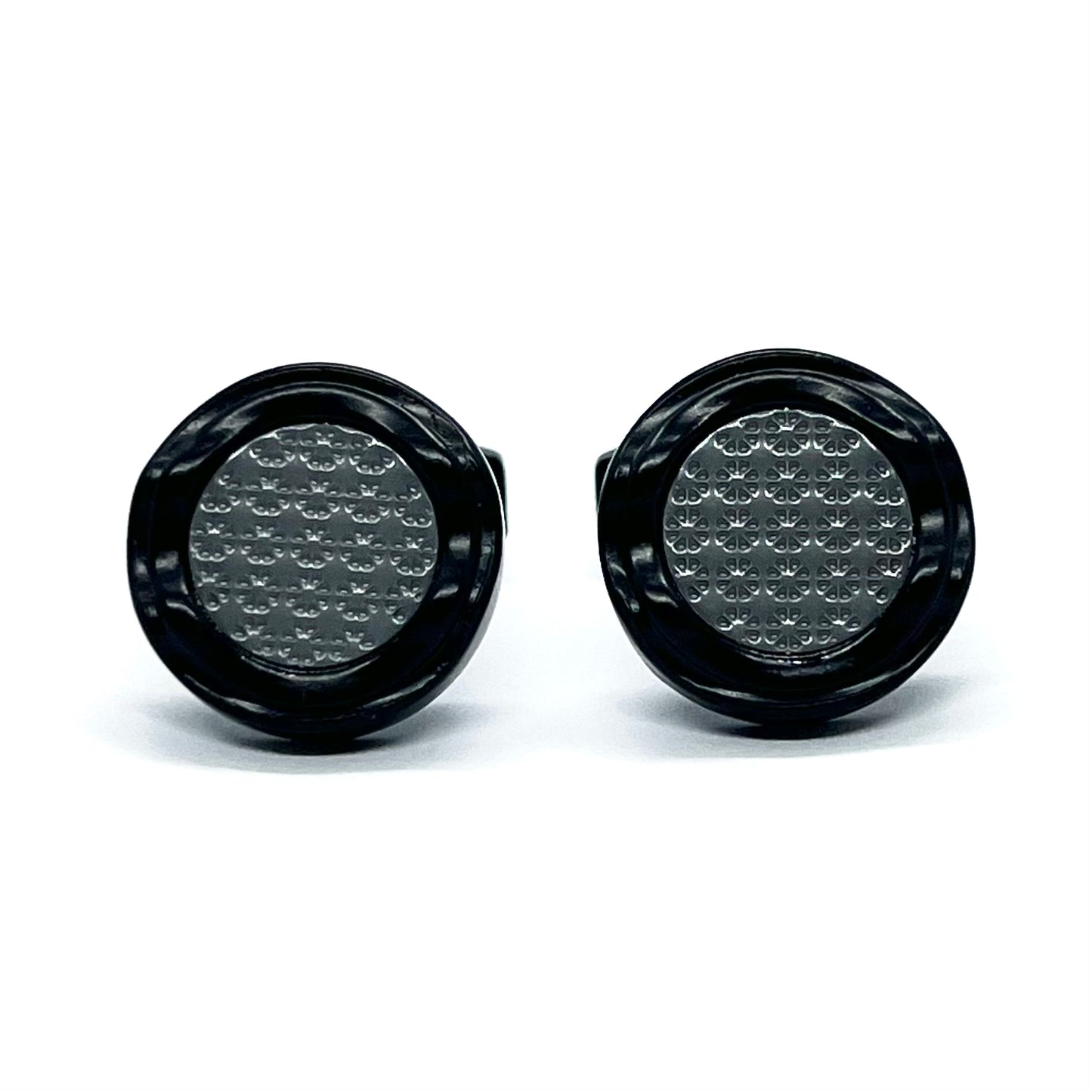 Grey Flora Hop Black Cufflinks