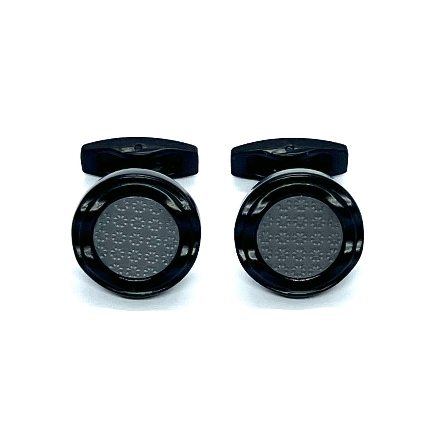 Grey Flora Hop Black Cufflinks