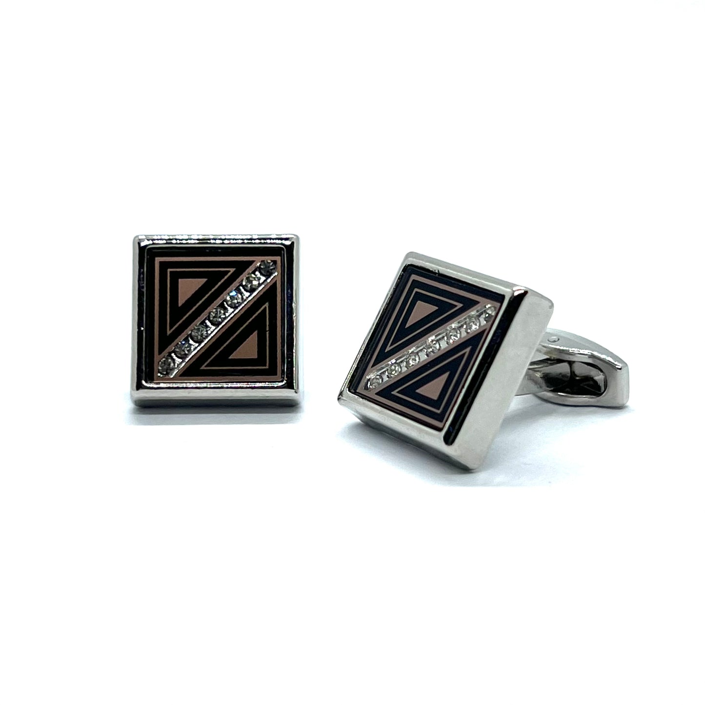 Rhinotri Glass Square Cufflinks