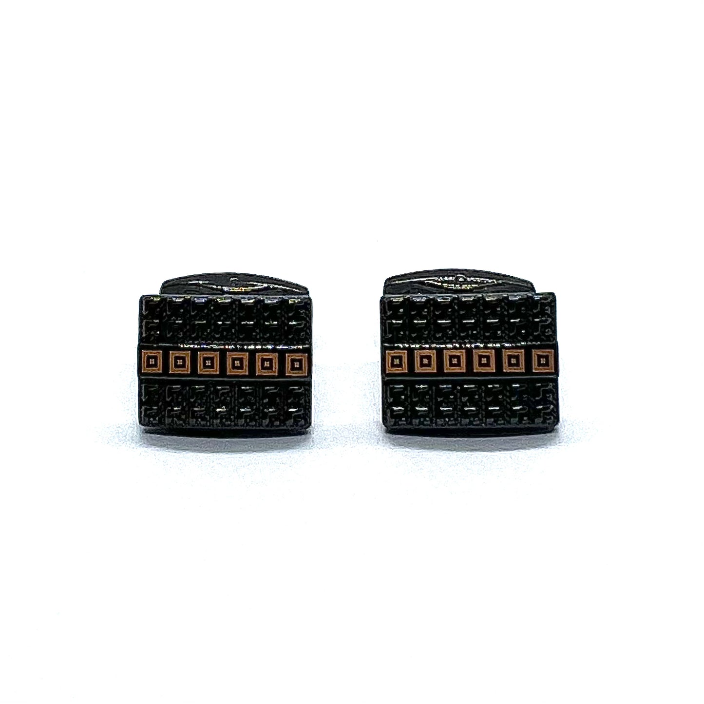 Recta Mid Lined Black Cufflinks